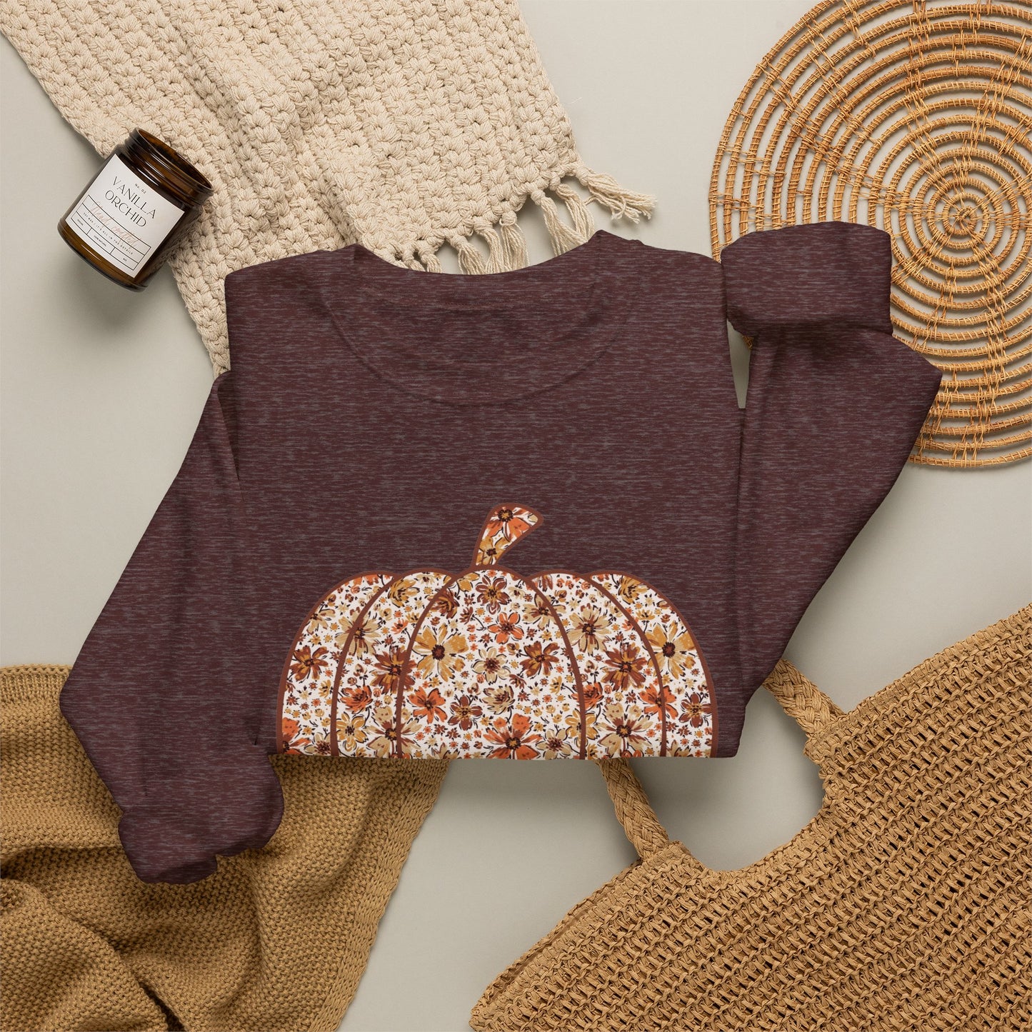Floral Pumpkin Crewneck