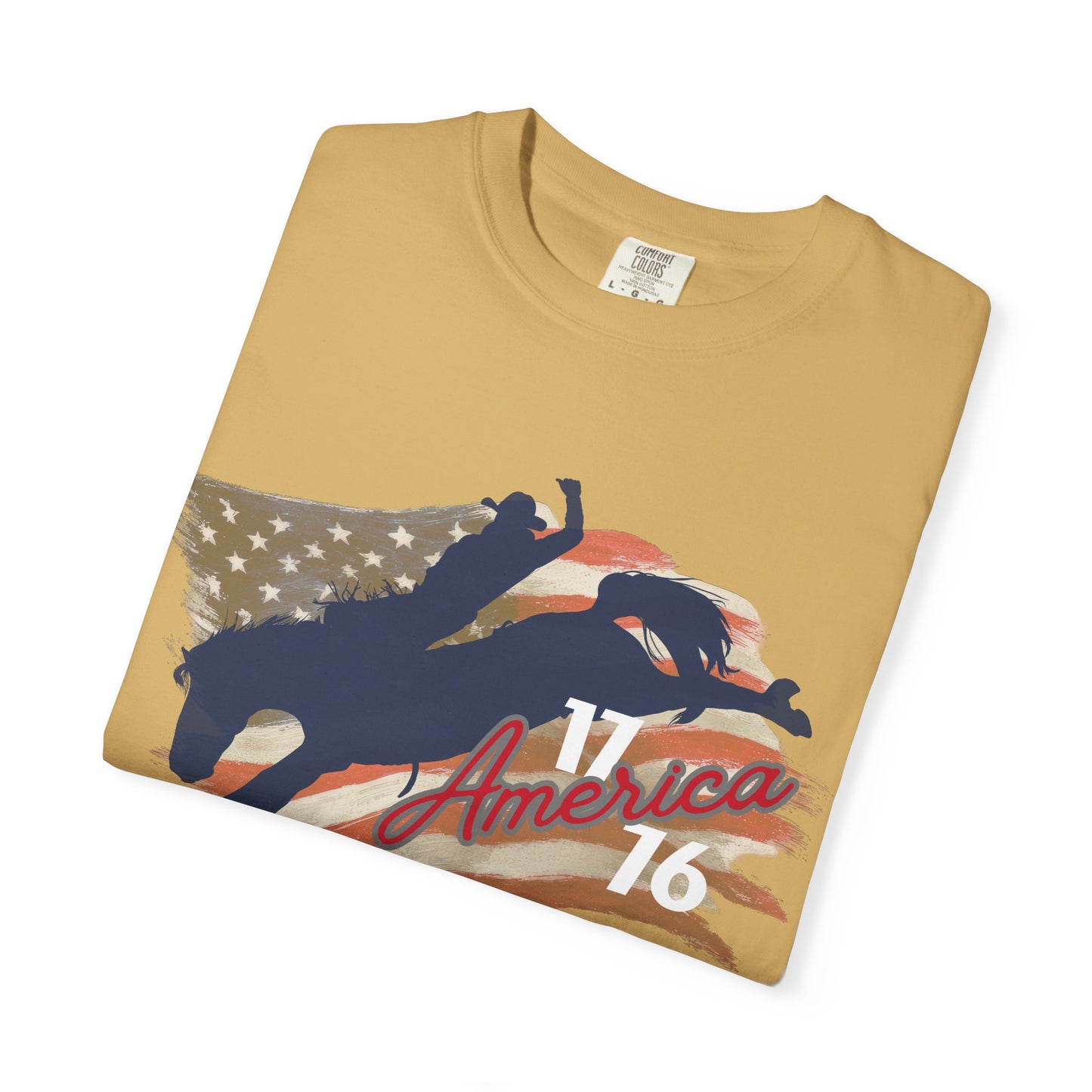 American Flag Bucking Horse Graphic Tee