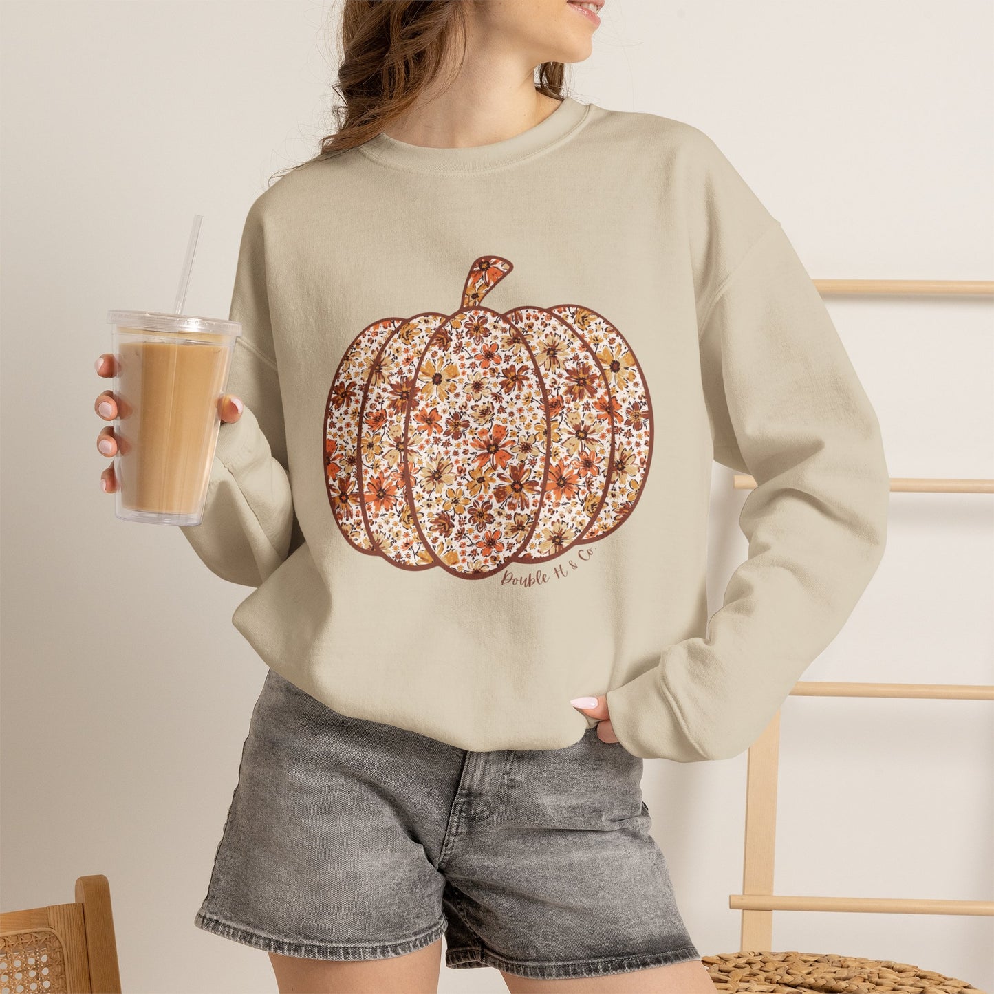 Floral Pumpkin Crewneck