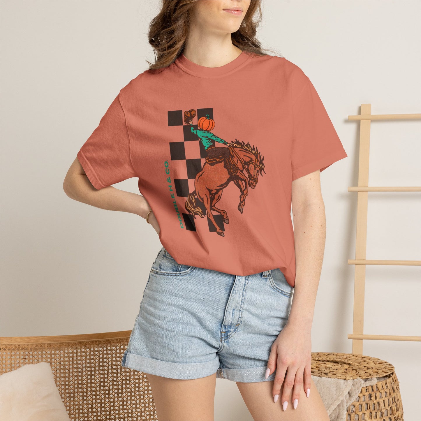 Pumpkin Bucking Horse Tee
