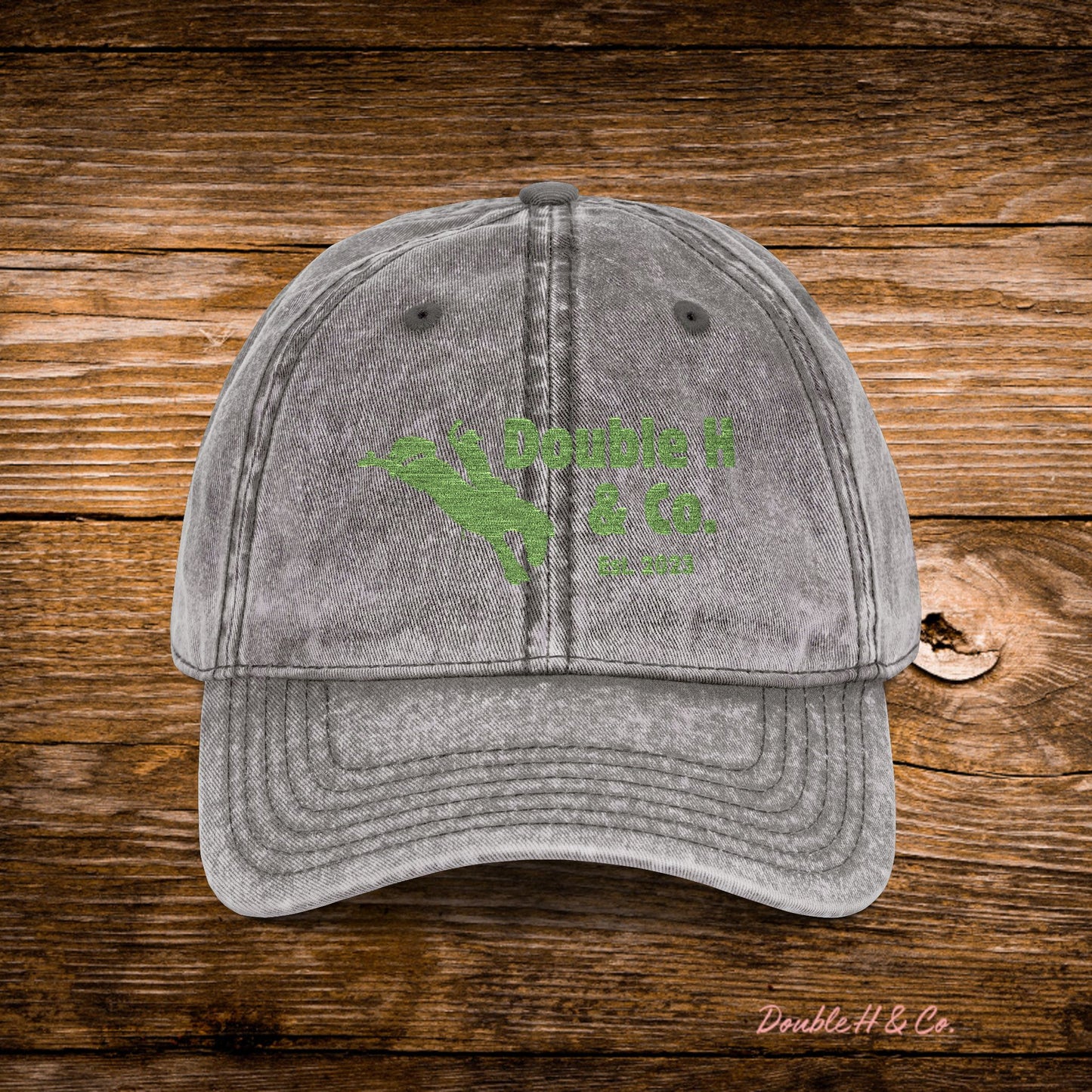 Vintage Embroidered Baseball Cap – Olive Logo