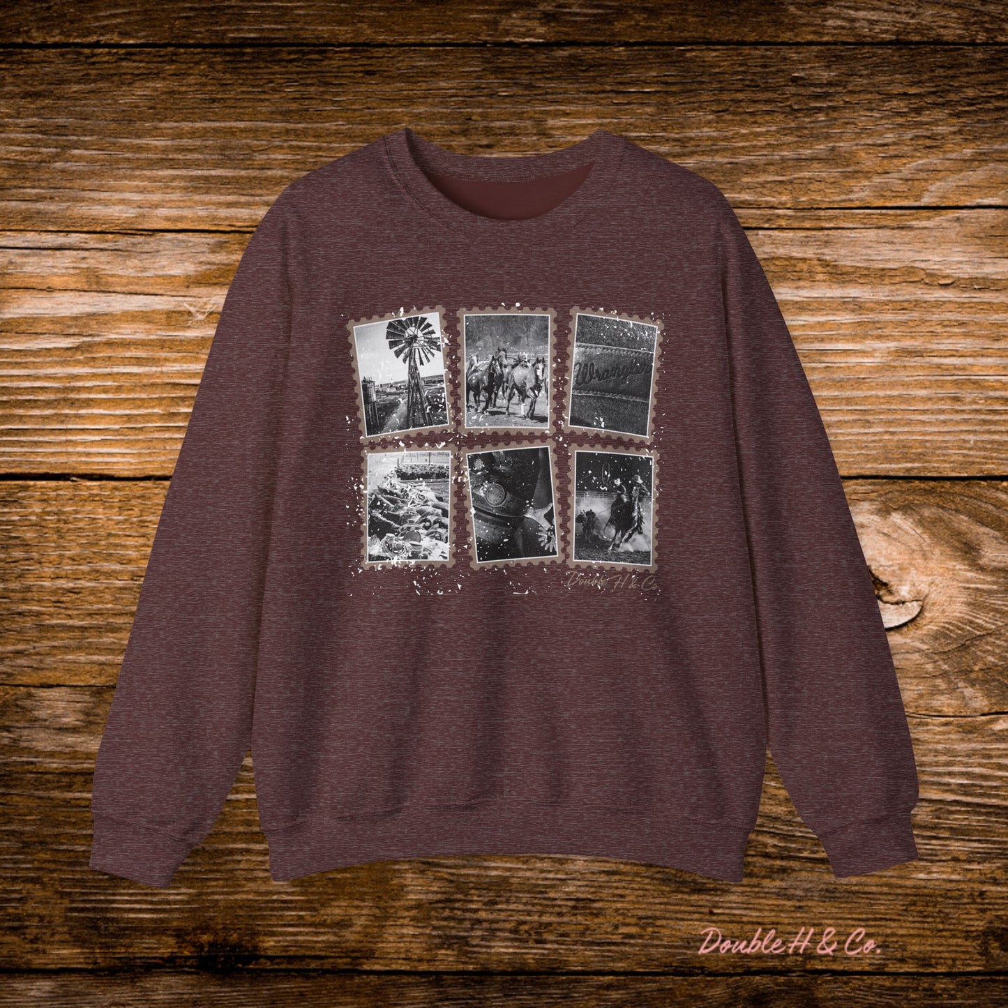 Rustic Postage Stamp Crewneck