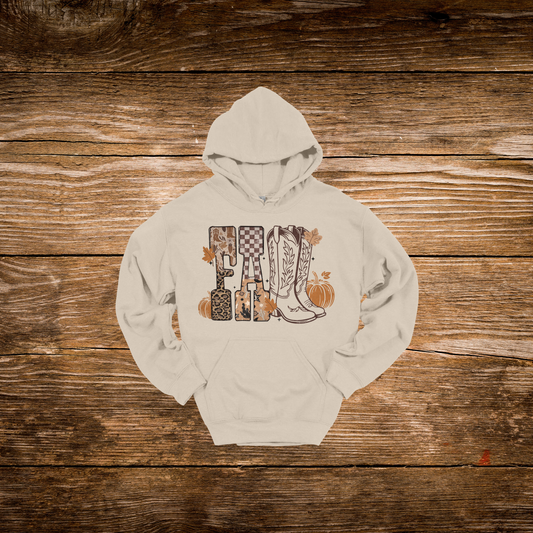 Fall Cowboy Boot Pumpkin Hoodie