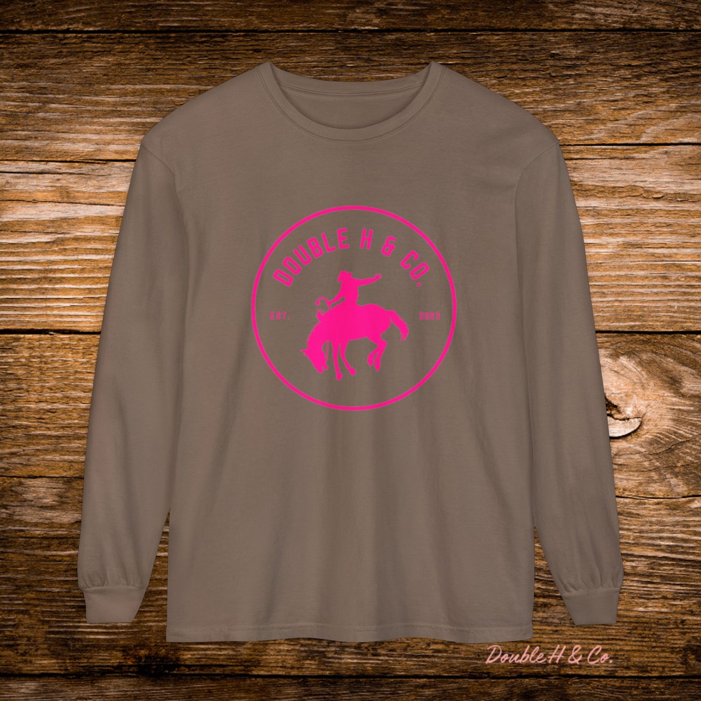 Hot Pink Logo Long Sleeve Tee