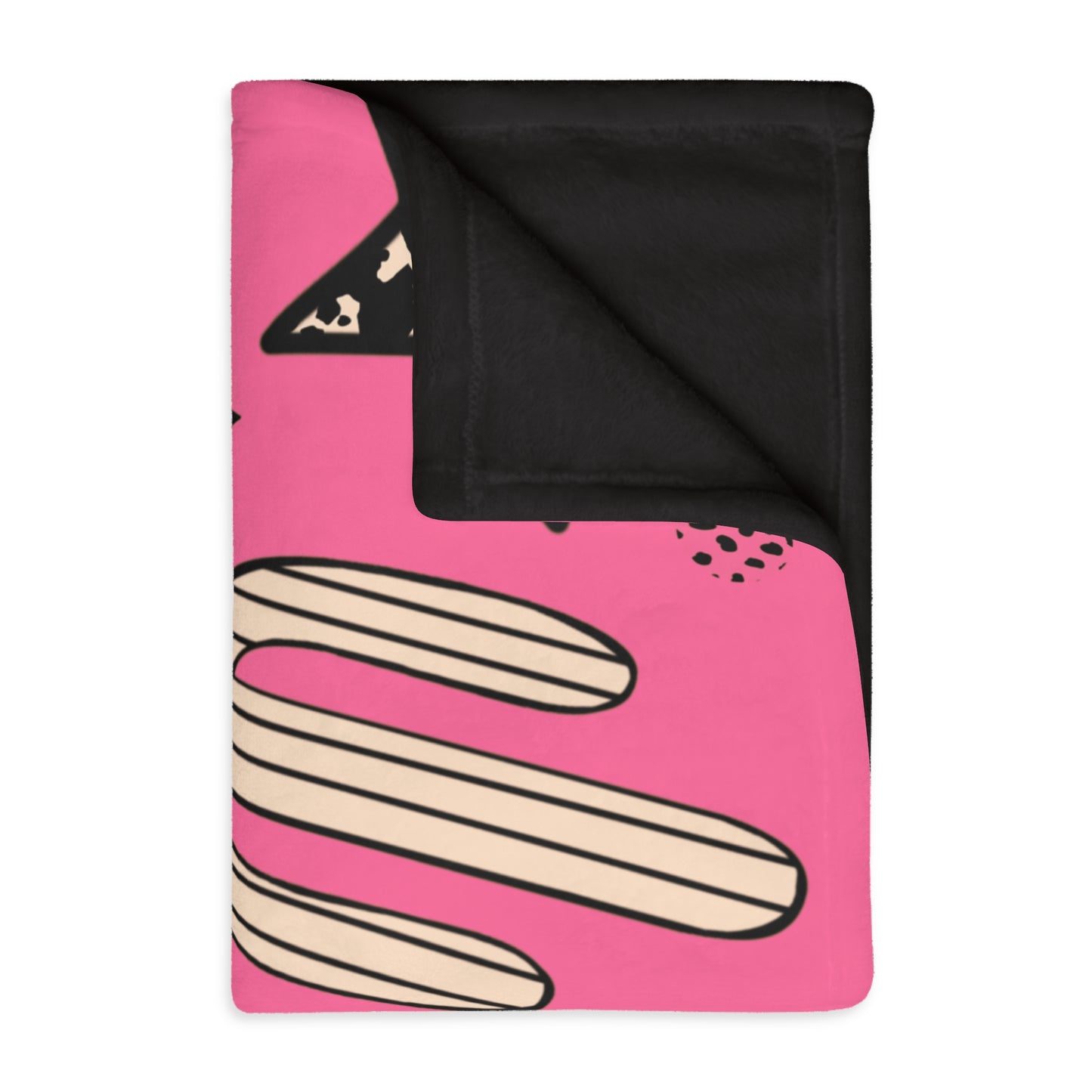 Southwest Cactus Cow Skull Plush Blanket – Pink Velveteen Throw