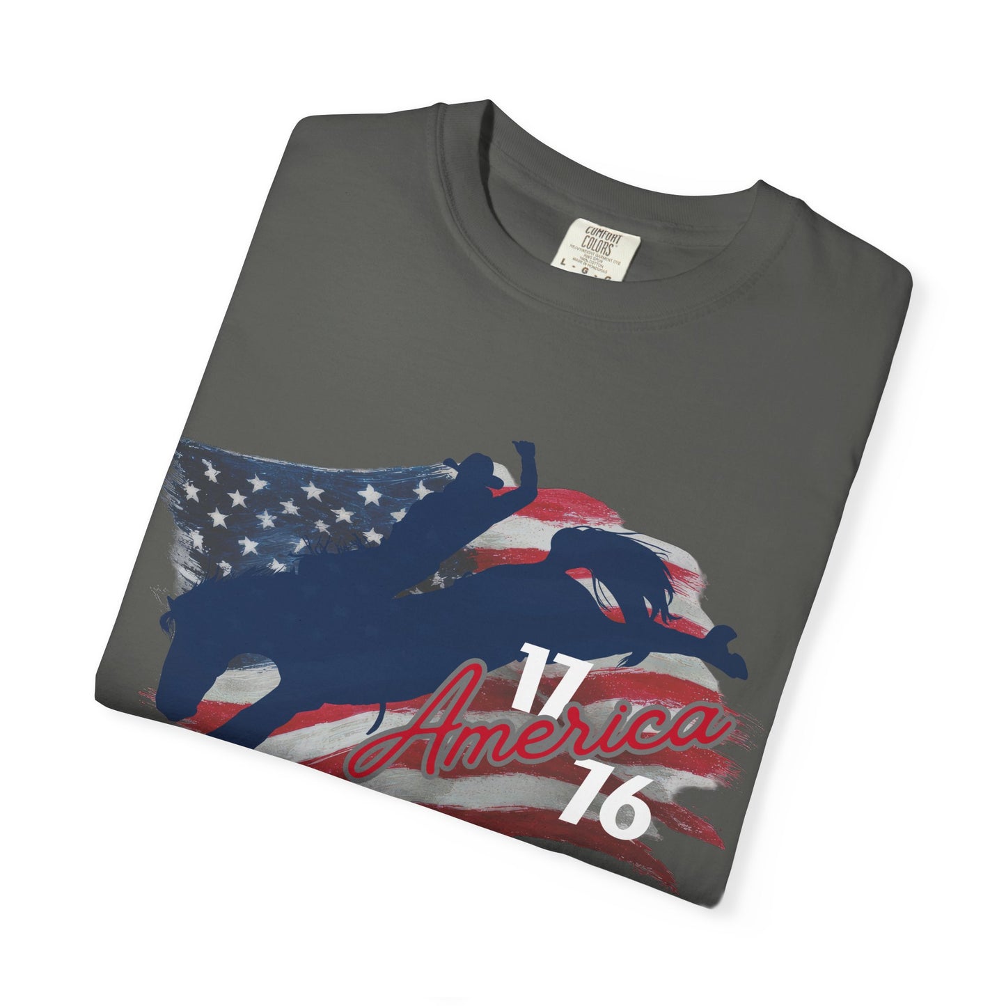 American Flag Bucking Horse Graphic Tee