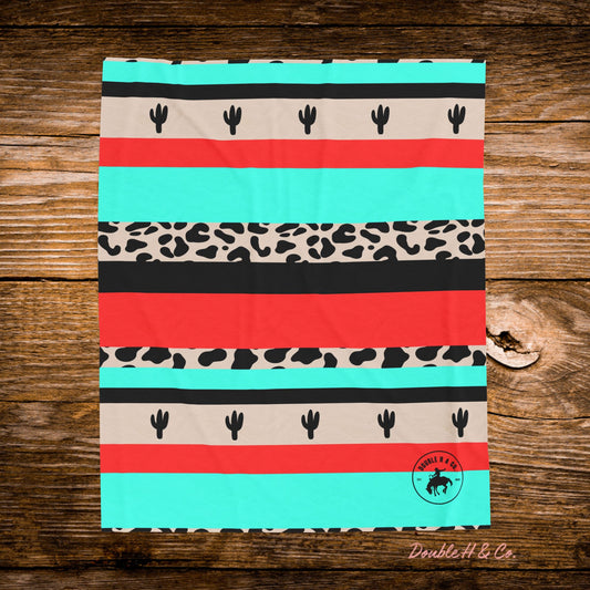 Western Cheetah Serape Throw Blanket