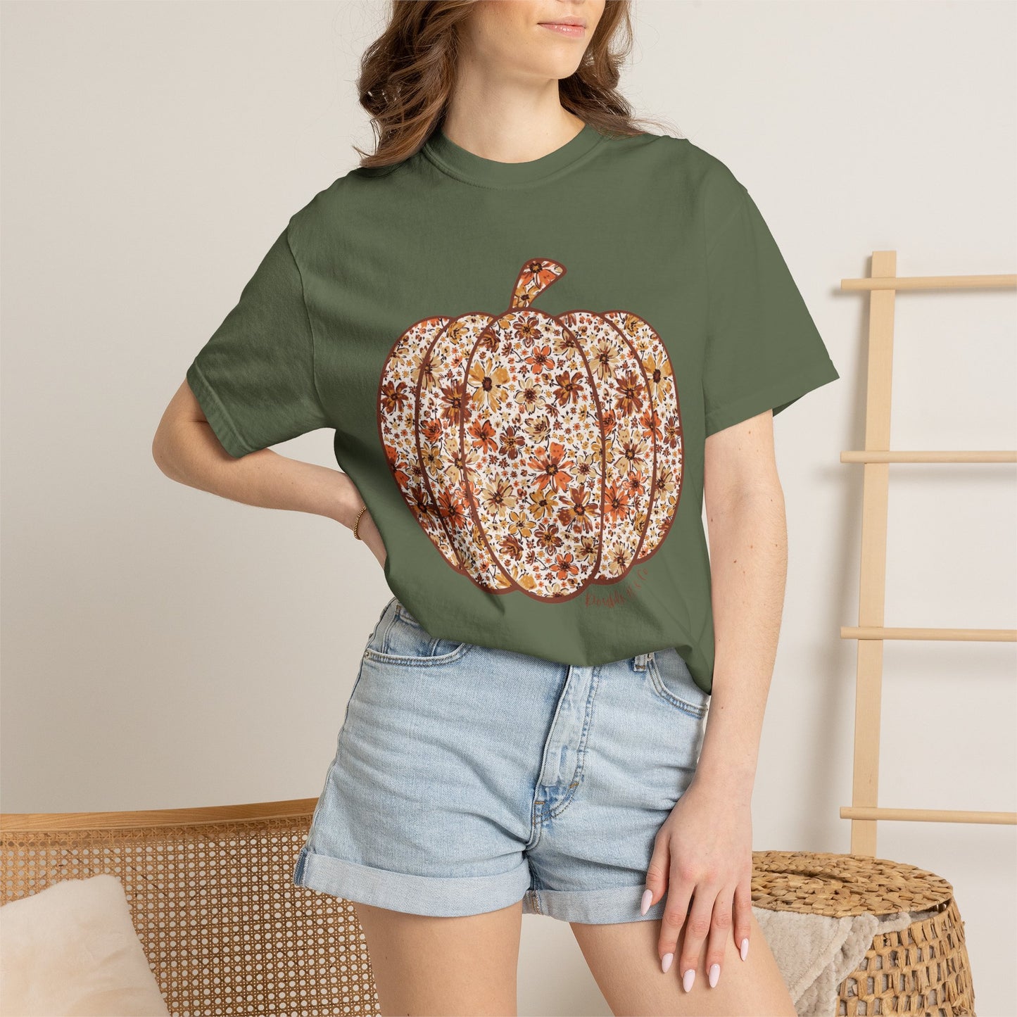 Floral Pumpkin Tee