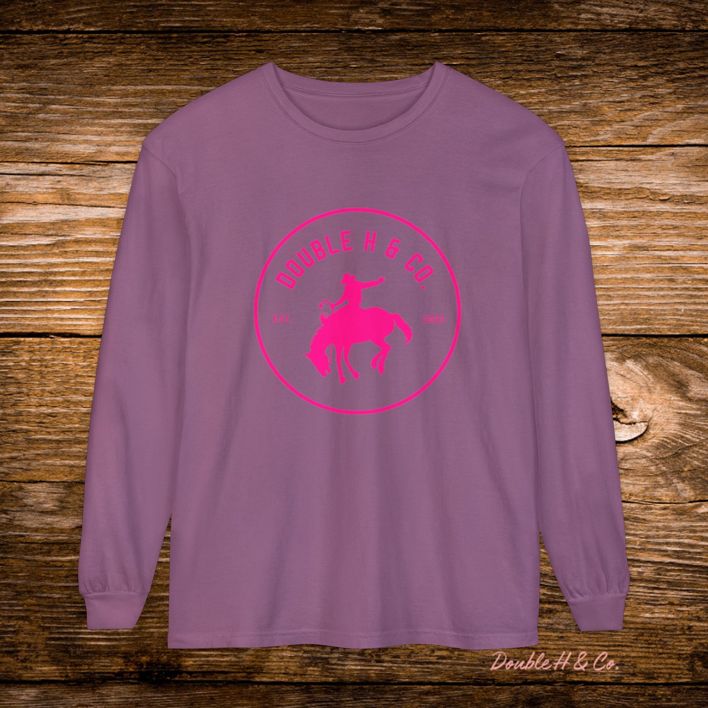 Hot Pink Logo Long Sleeve Tee