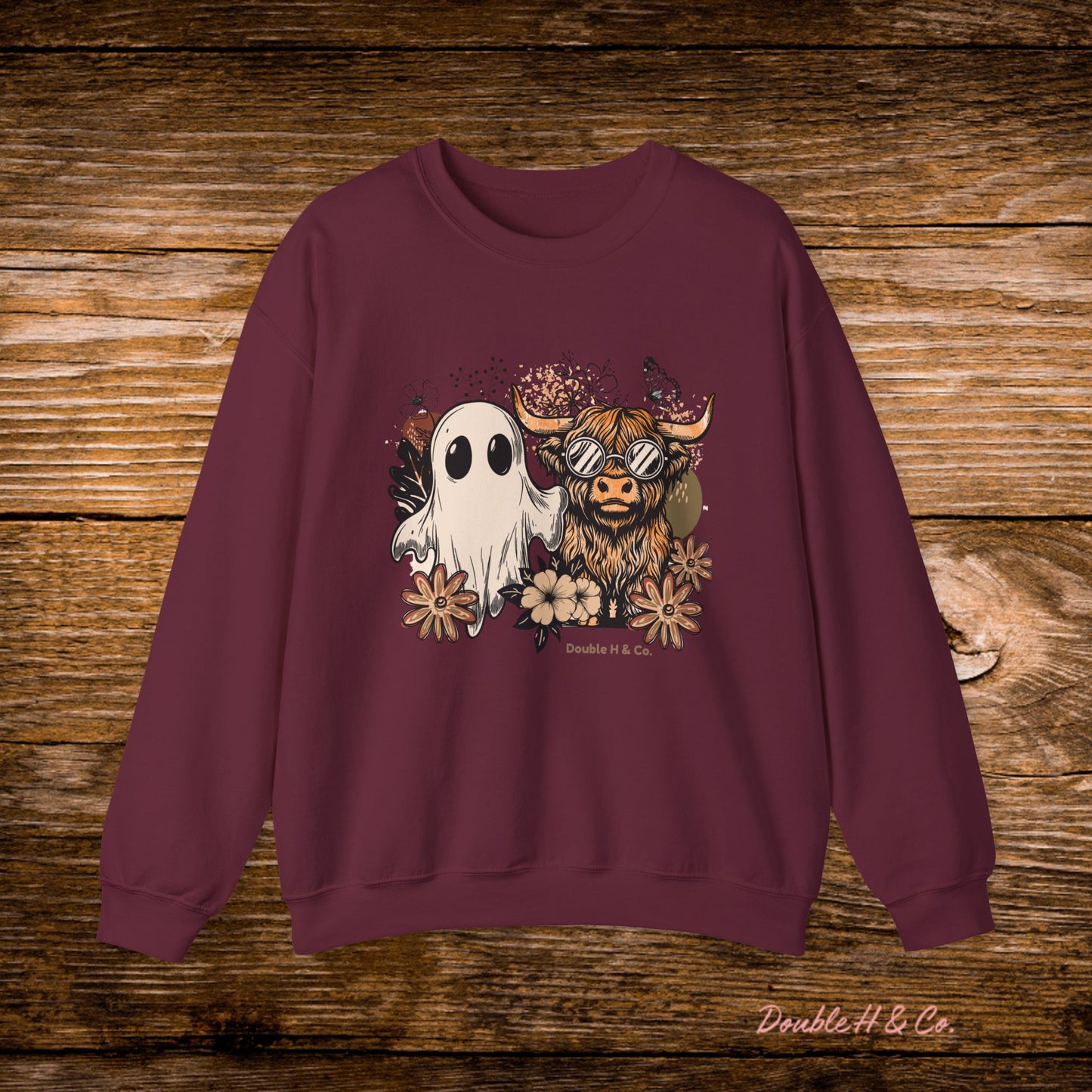 Floral Cow & Ghost Crewneck