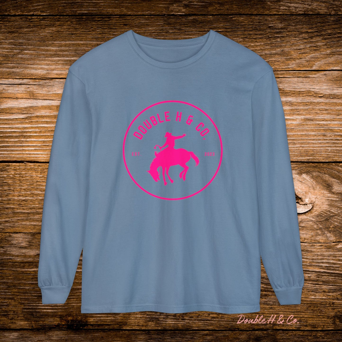 Hot Pink Logo Long Sleeve Tee