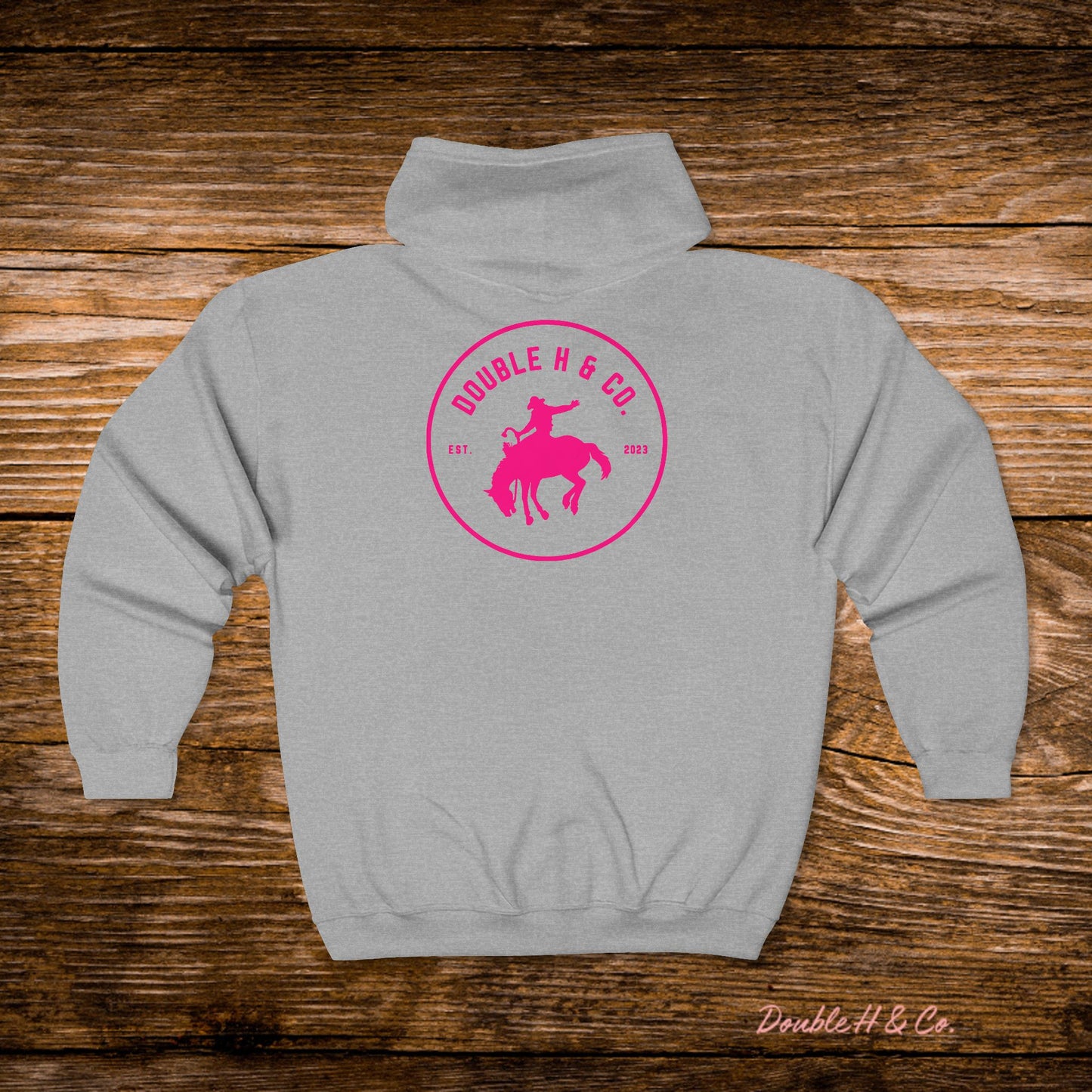 Hot Pink Logo Zip-Up Hoodie