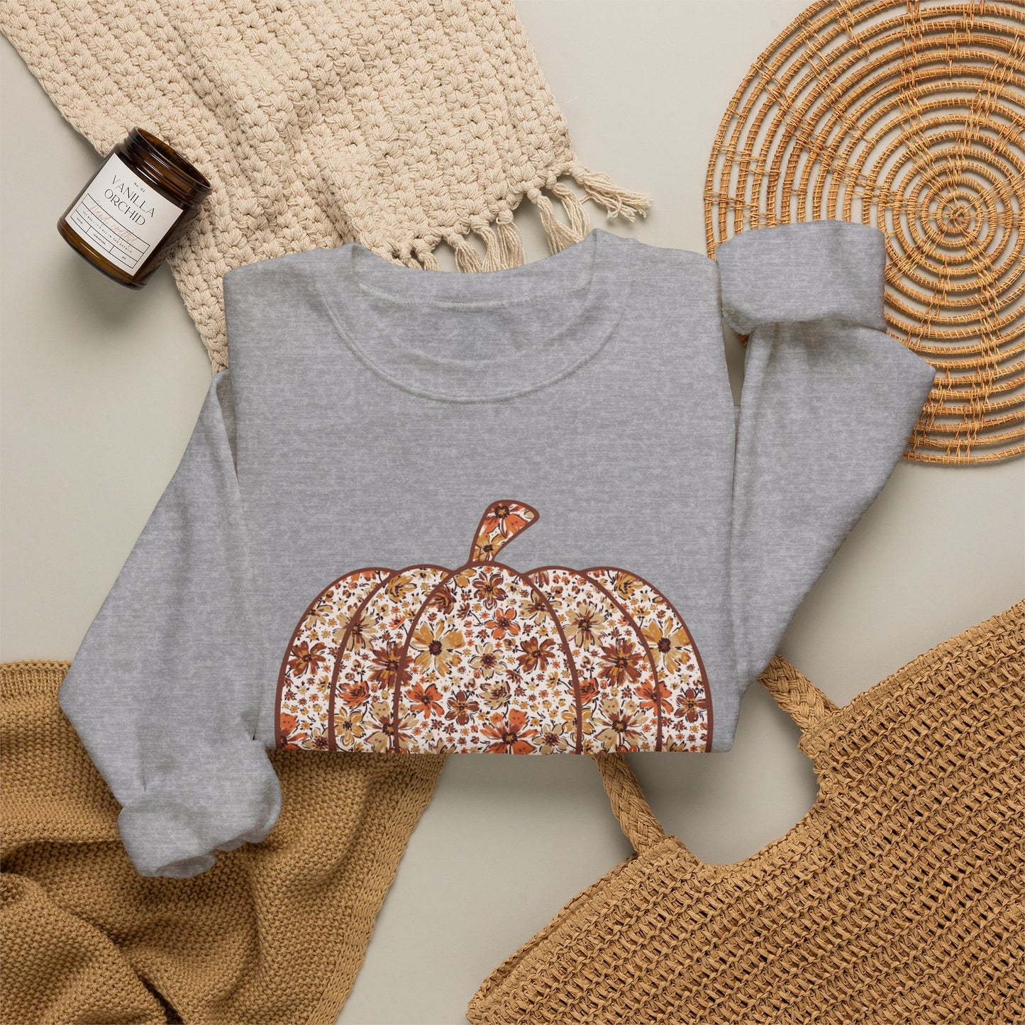 Floral Pumpkin Crewneck