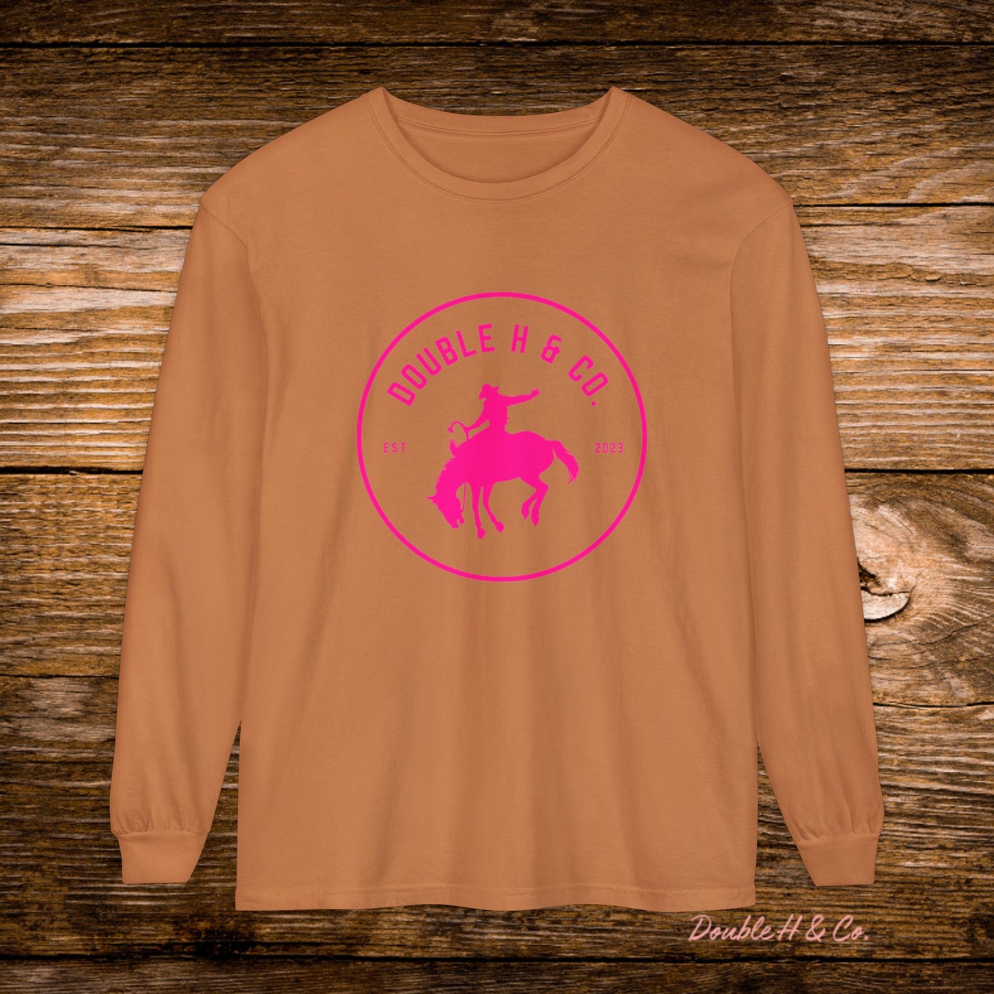 Hot Pink Logo Long Sleeve Tee