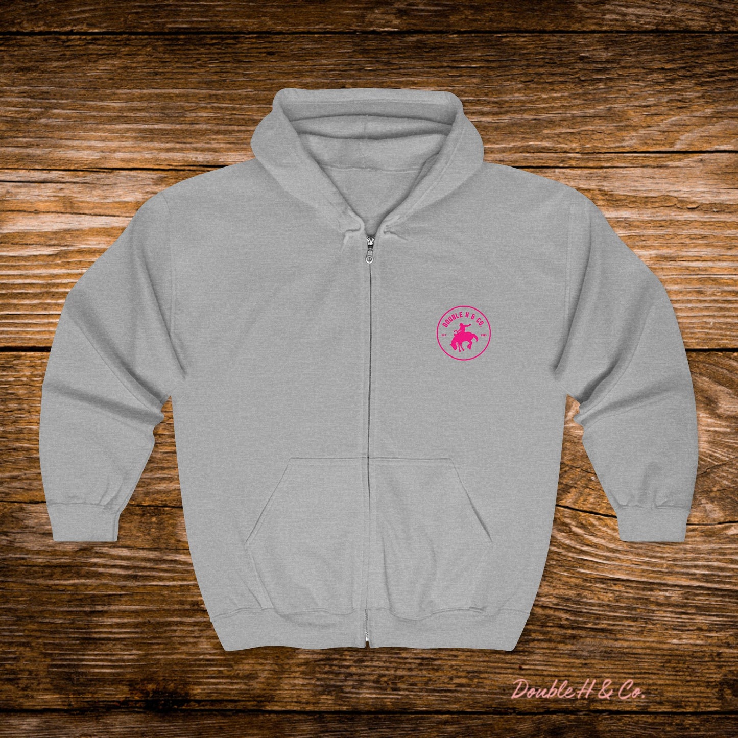 Hot Pink Logo Zip-Up Hoodie