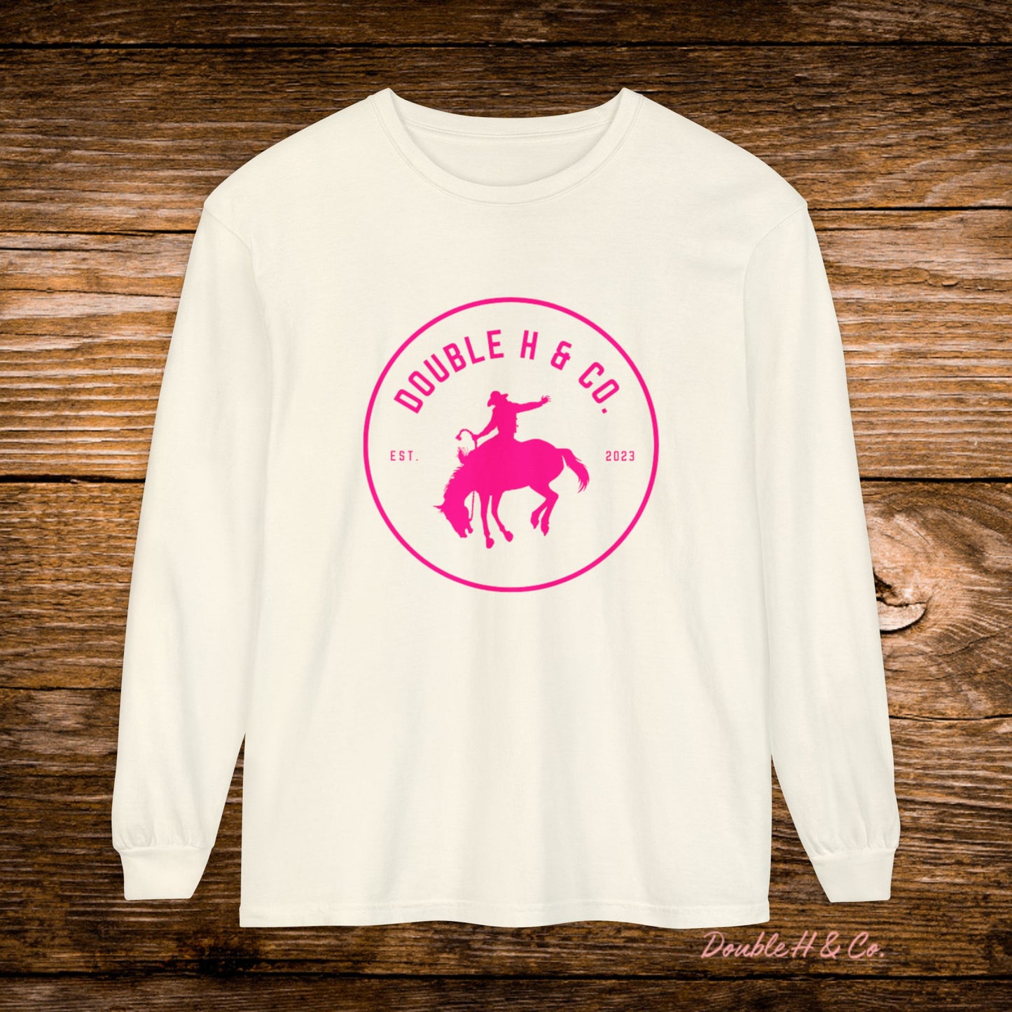 Hot Pink Logo Long Sleeve Tee