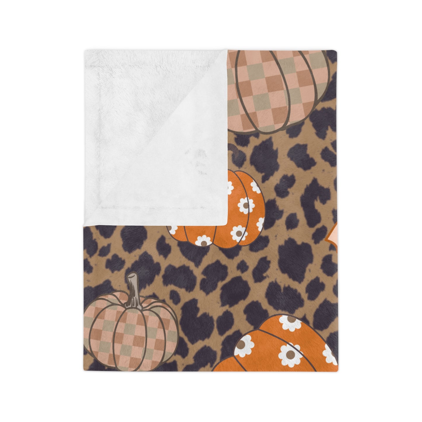 Cheetah Pumpkin & Bow Throw Blanket