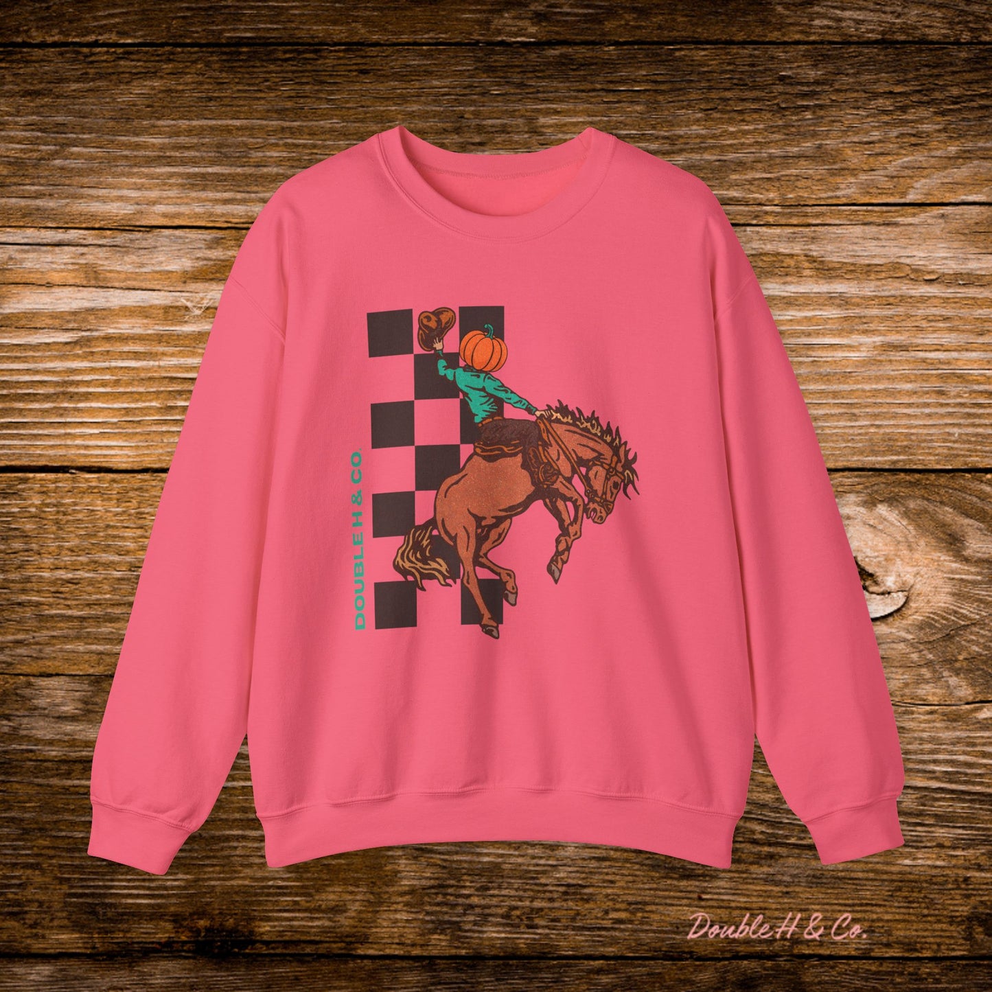 Pumpkin Bucking Horse Crewneck