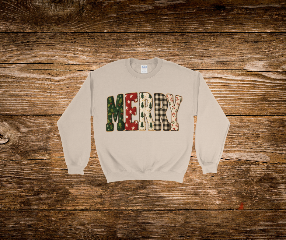 Merry Patchwork Crewneck