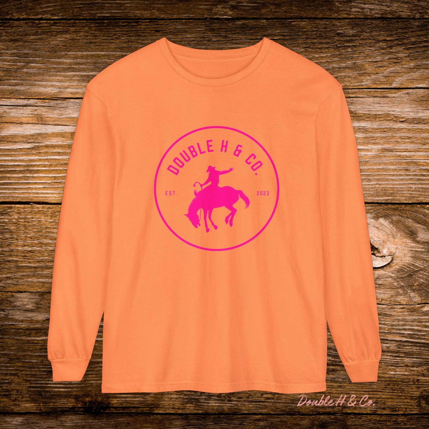 Hot Pink Logo Long Sleeve Tee