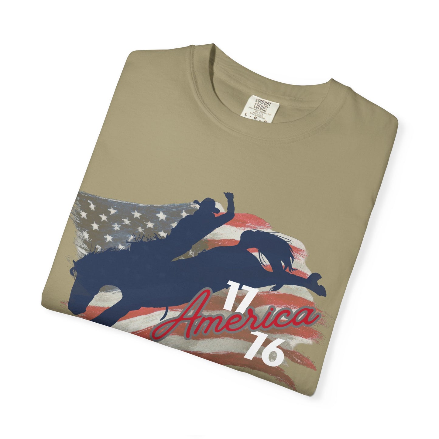 American Flag Bucking Horse Graphic Tee