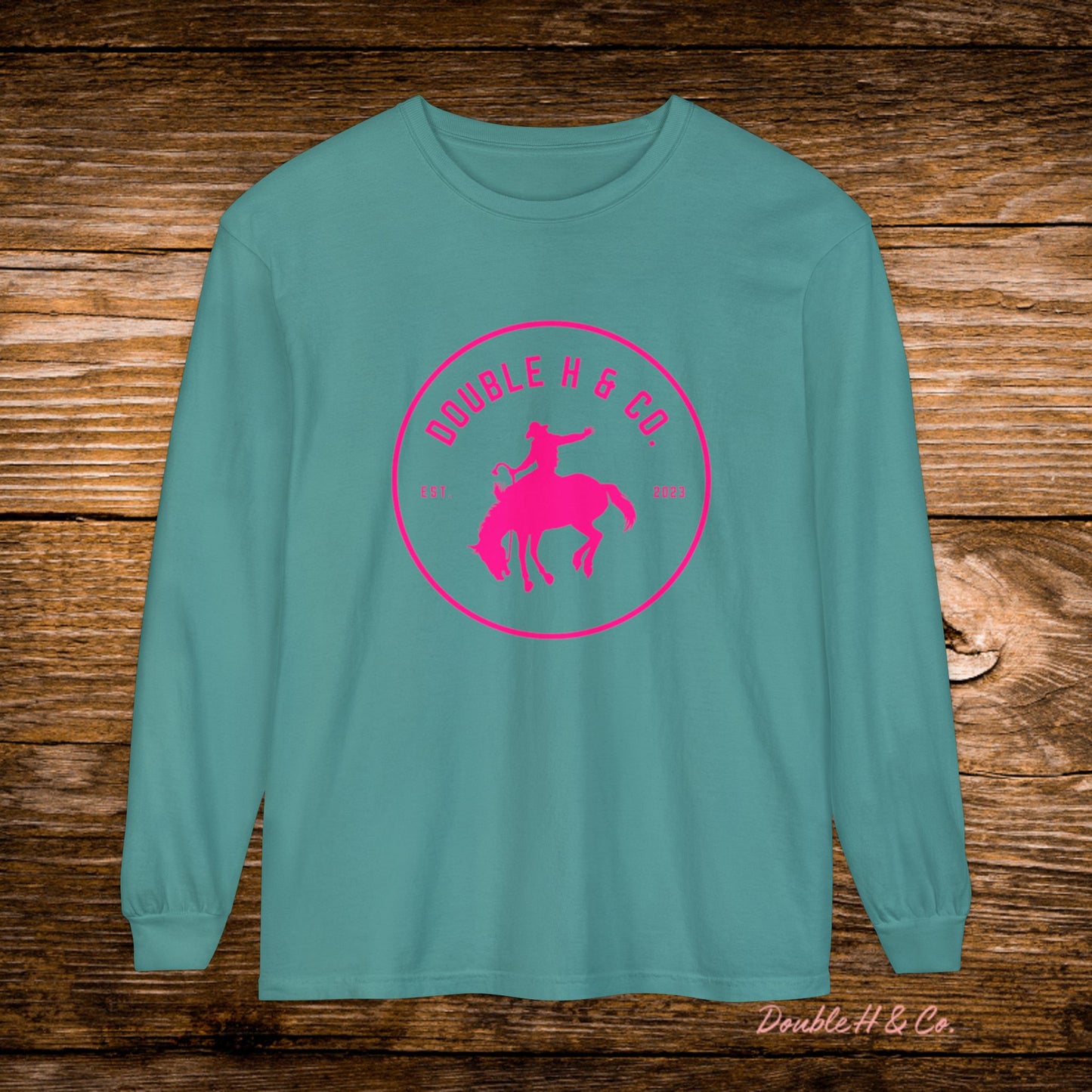Hot Pink Logo Long Sleeve Tee