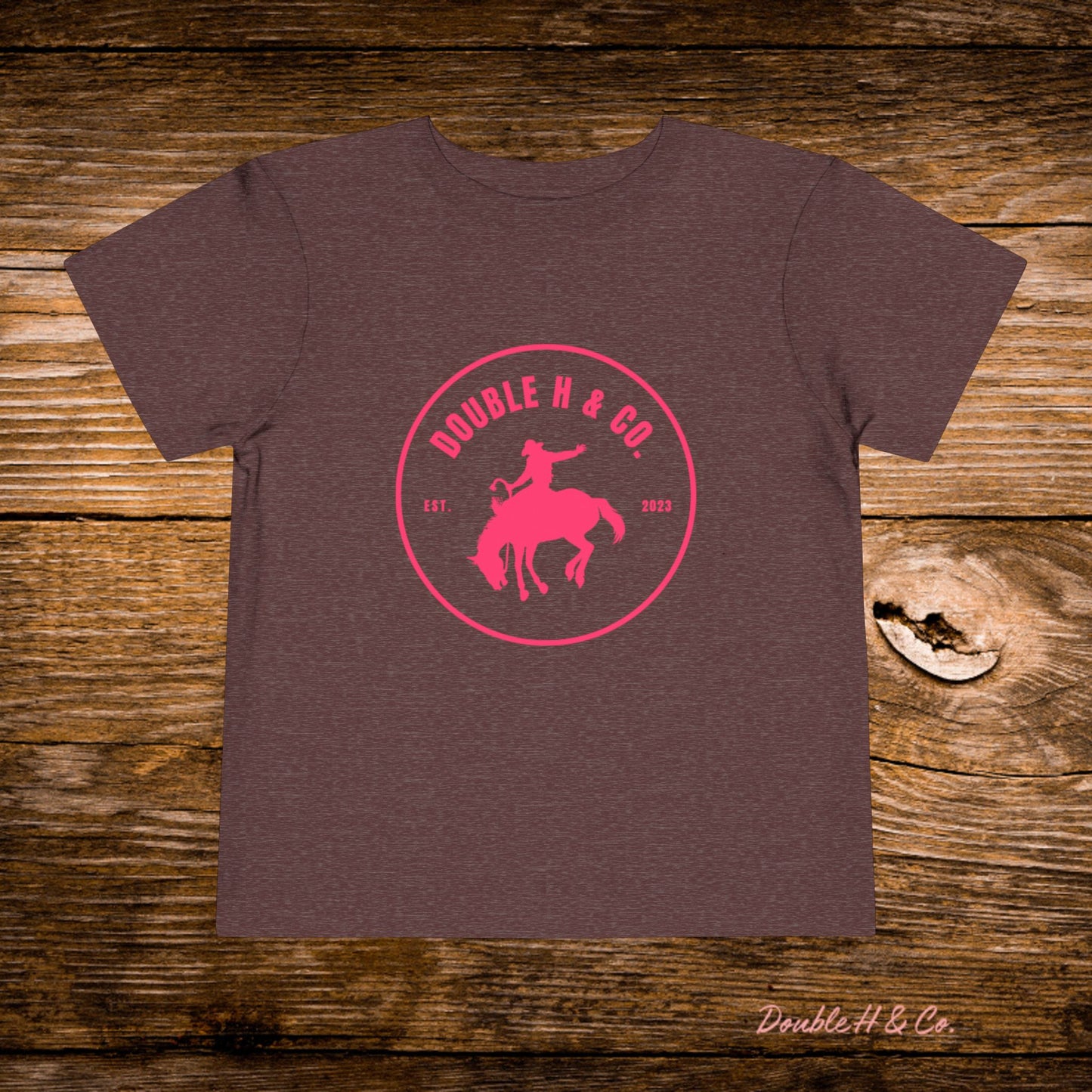 Hot Pink Double H & Co. Toddler Tee