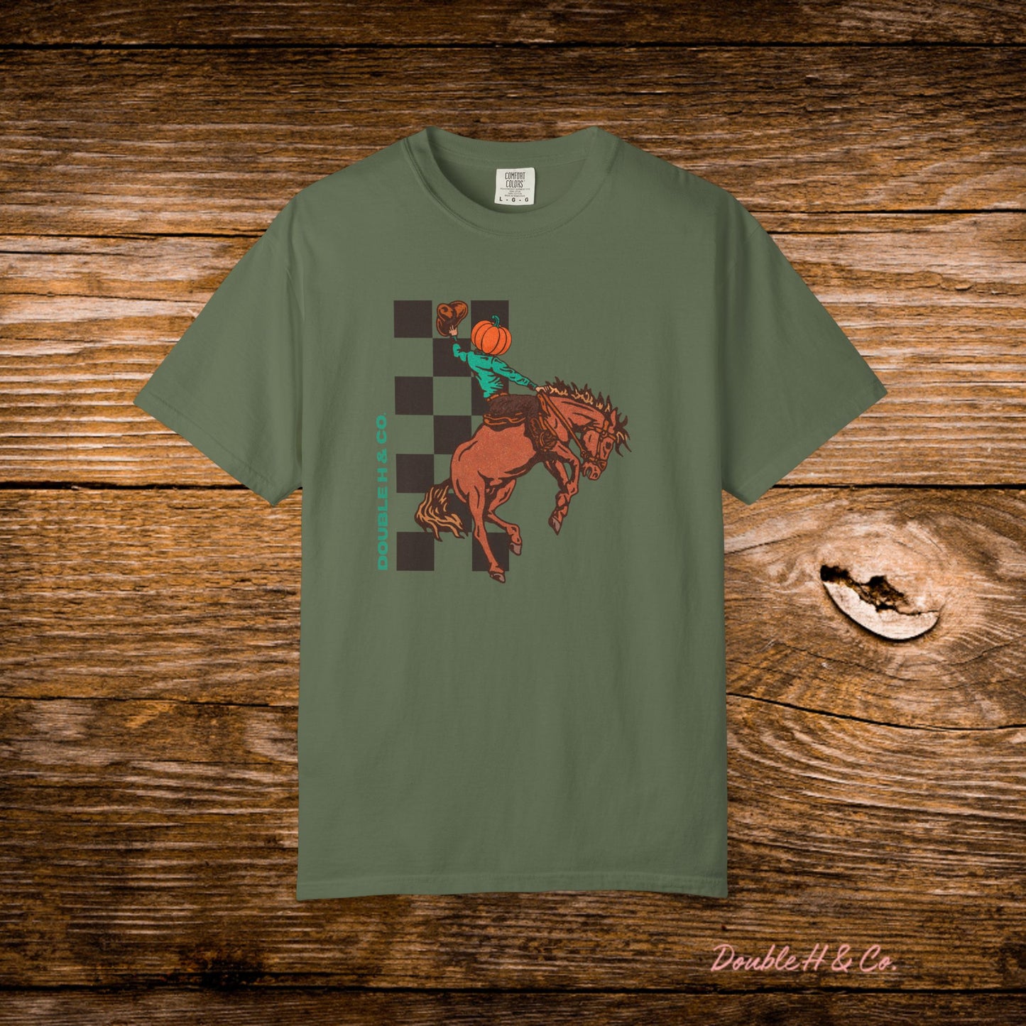 Pumpkin Bucking Horse Tee