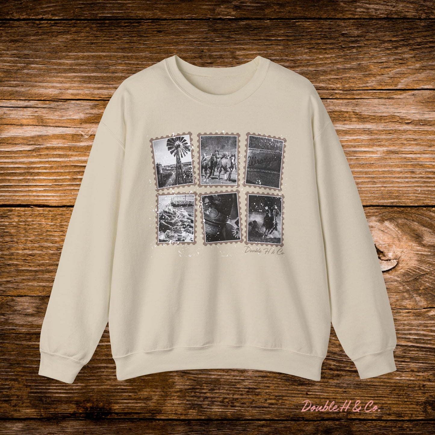 Rustic Postage Stamp Crewneck