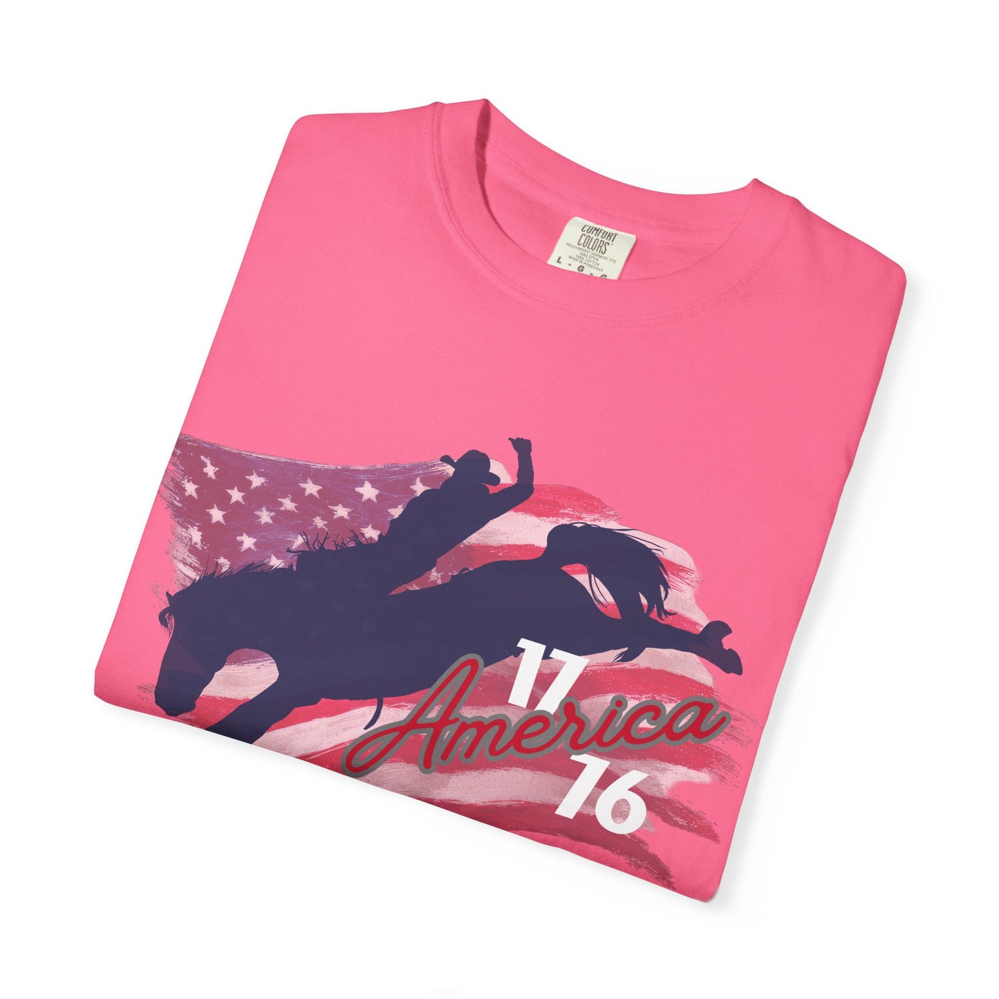American Flag Bucking Horse Graphic Tee