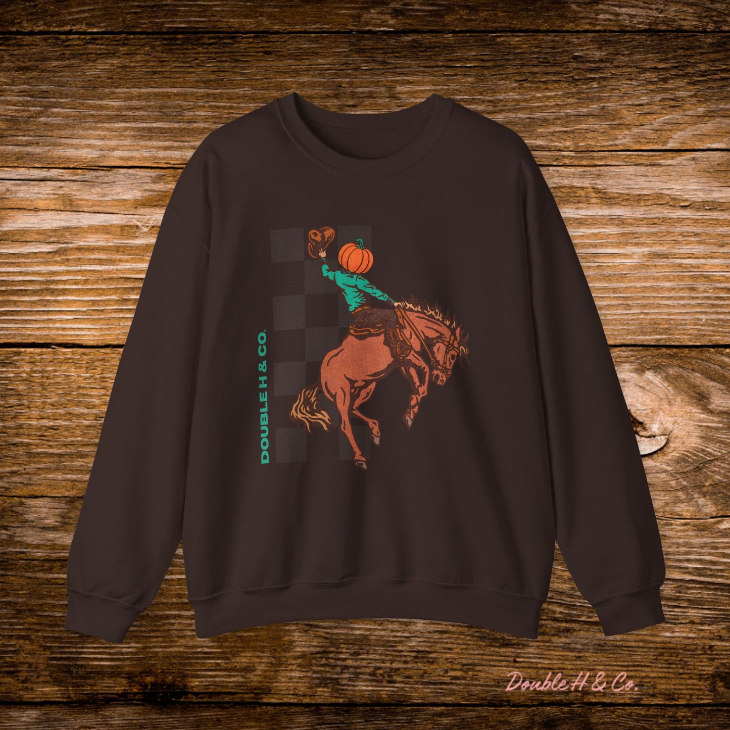 Pumpkin Bucking Horse Crewneck