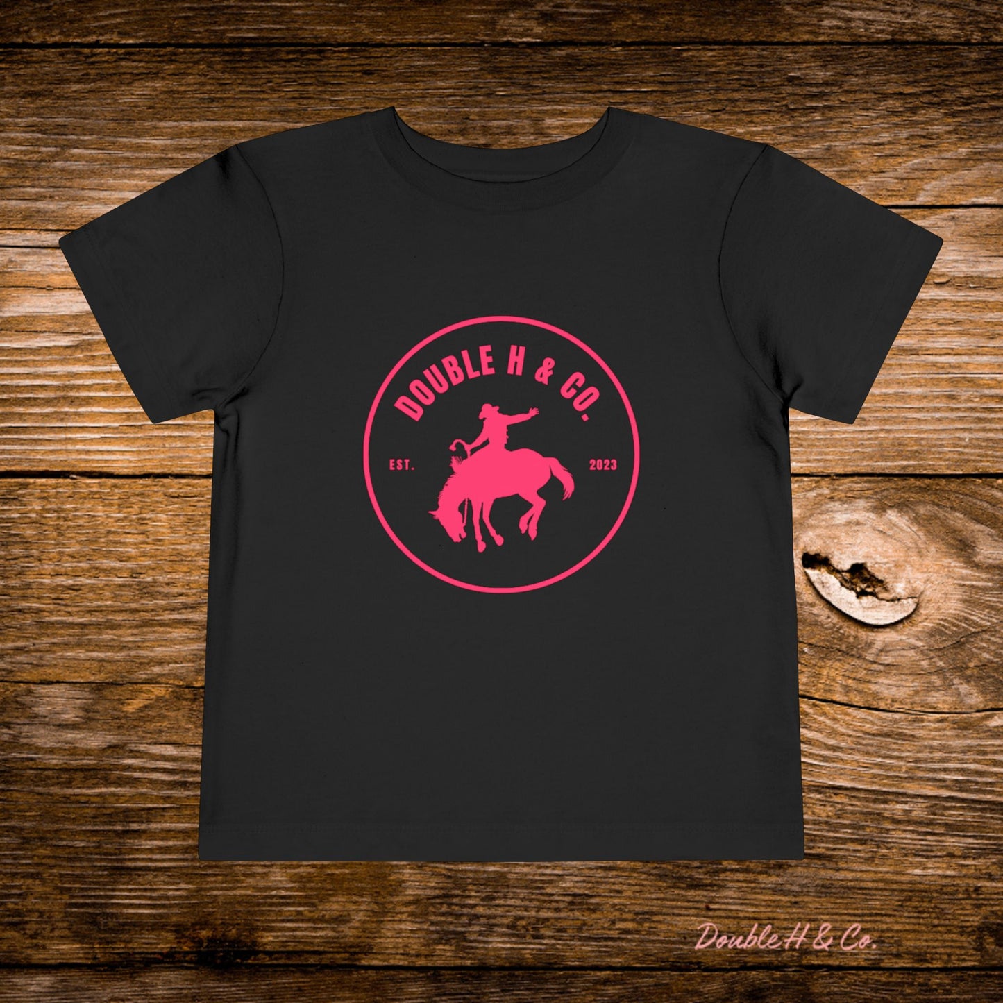 Hot Pink Double H & Co. Toddler Tee