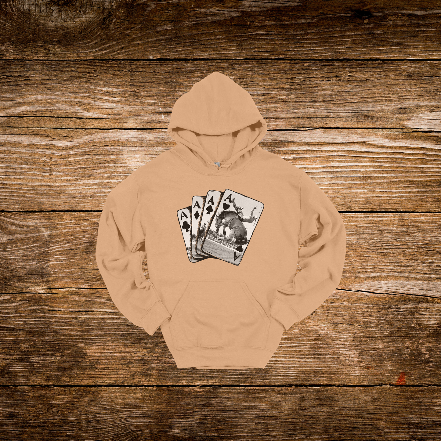 Bucking Horse Ace of Spades Hoodie