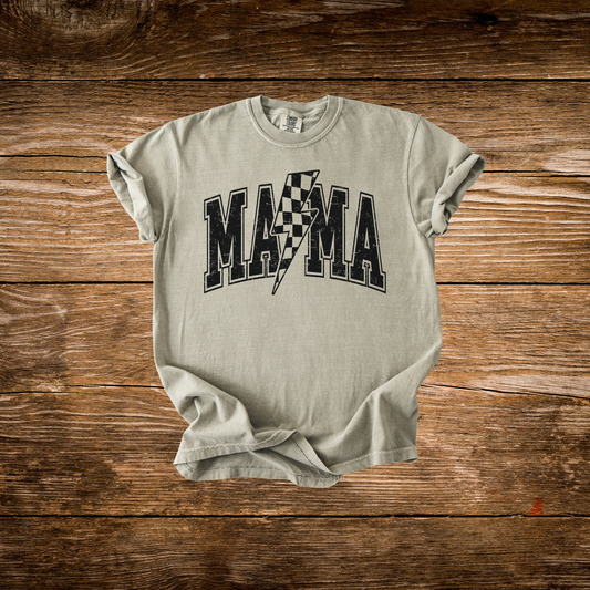 Checkered Bolt Mama Tee