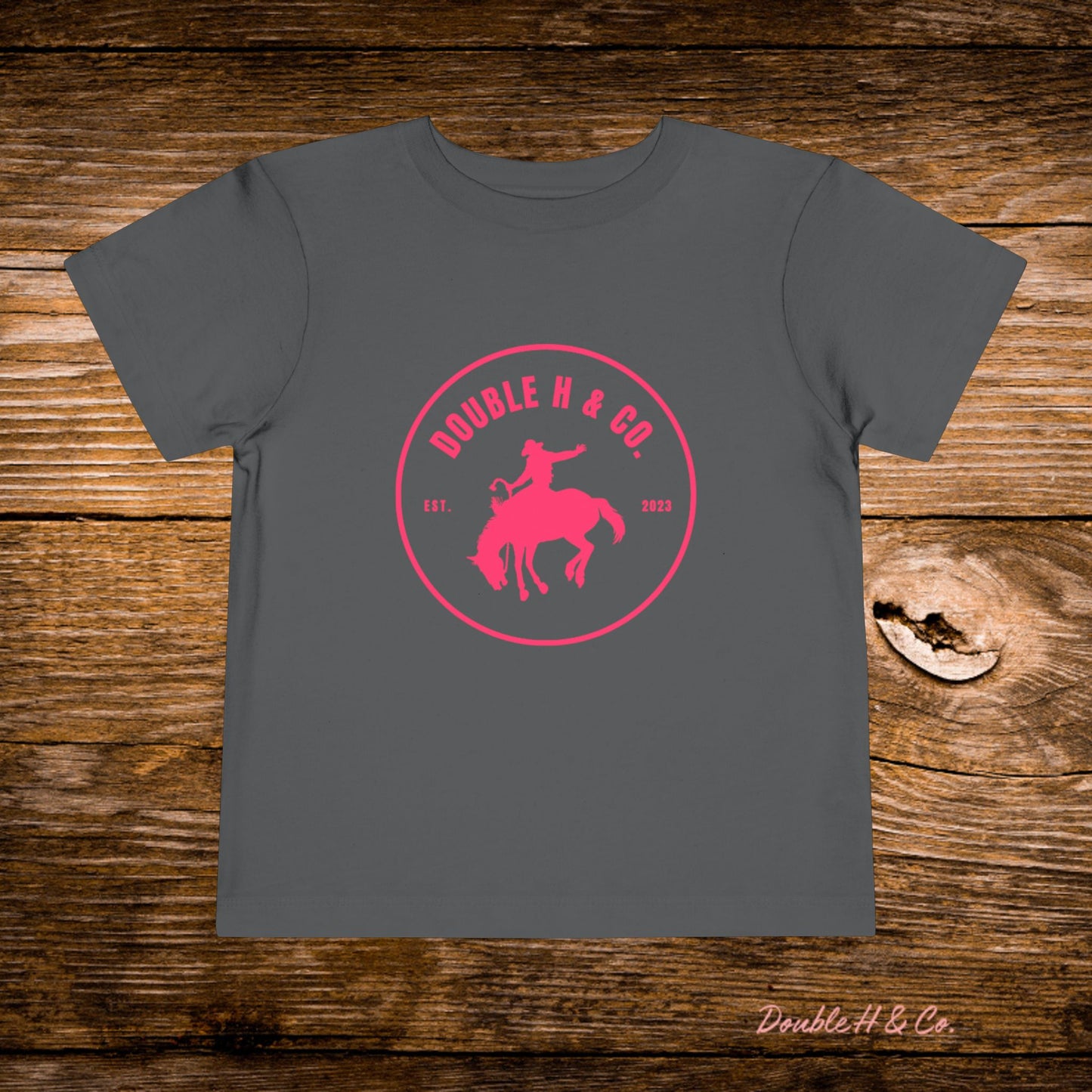 Hot Pink Double H & Co. Toddler Tee
