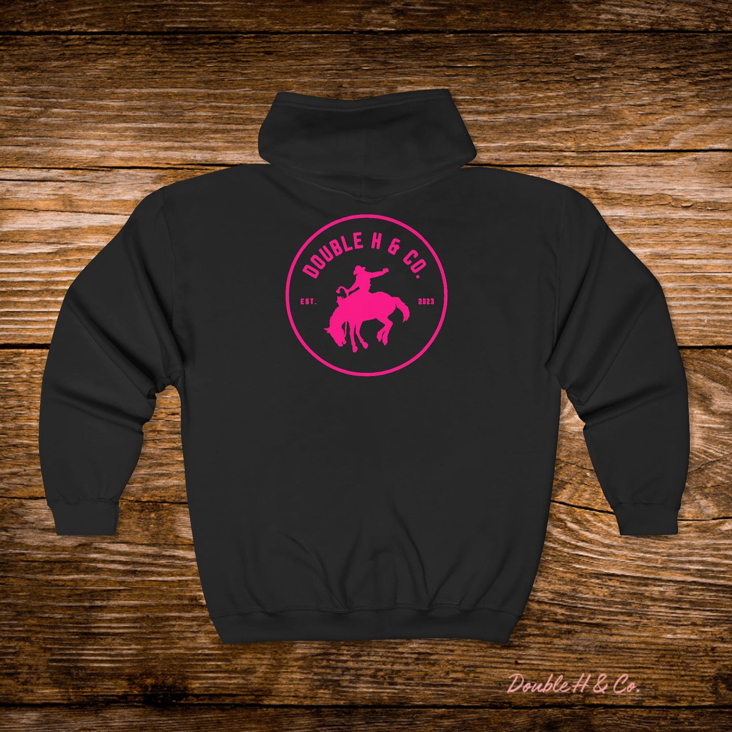 Hot Pink Logo Zip-Up Hoodie