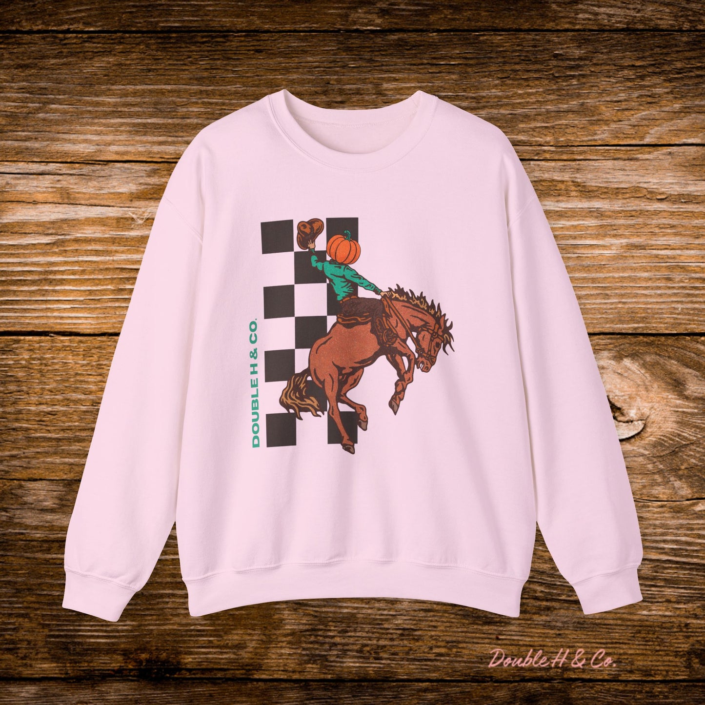 Pumpkin Bucking Horse Crewneck