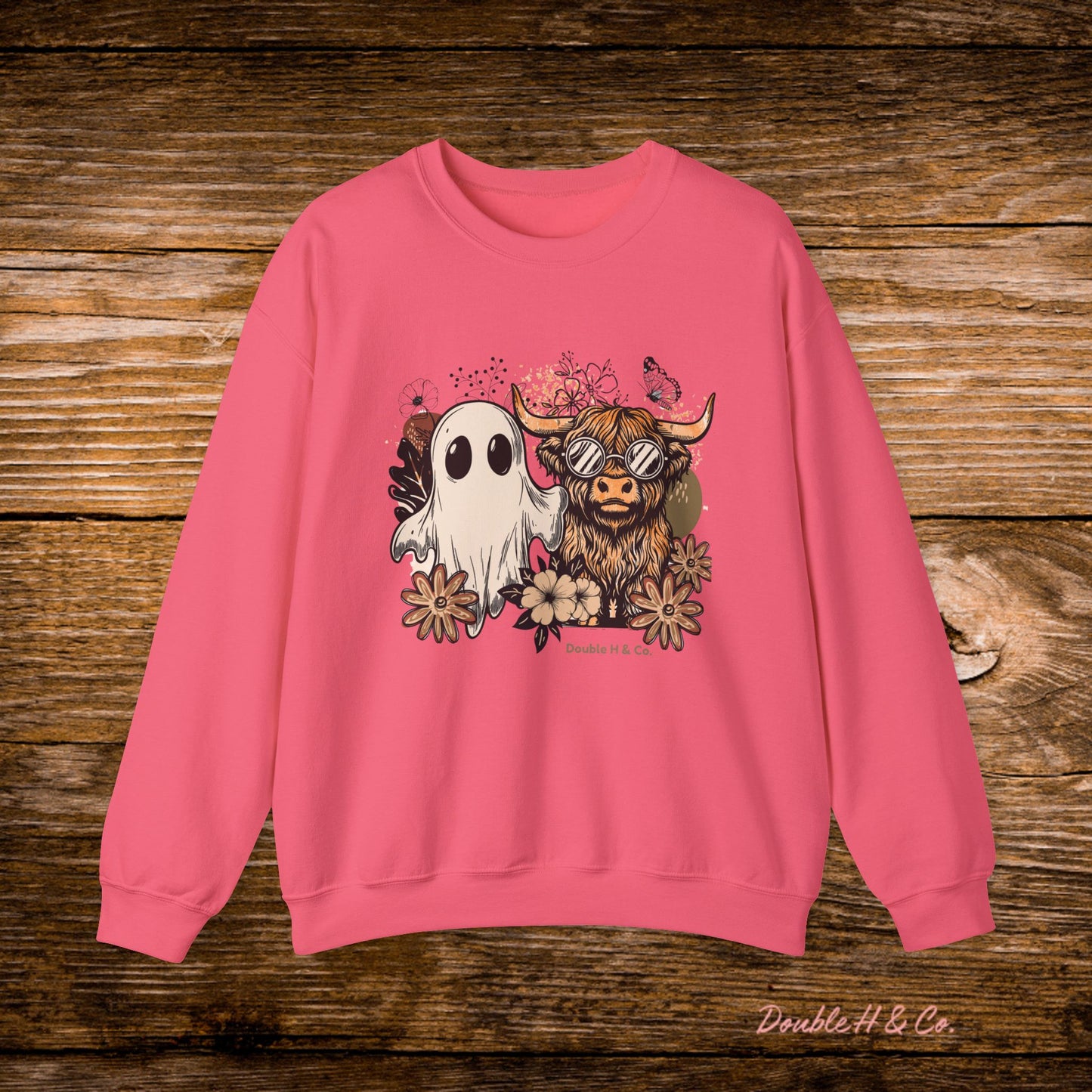 Floral Cow & Ghost Crewneck