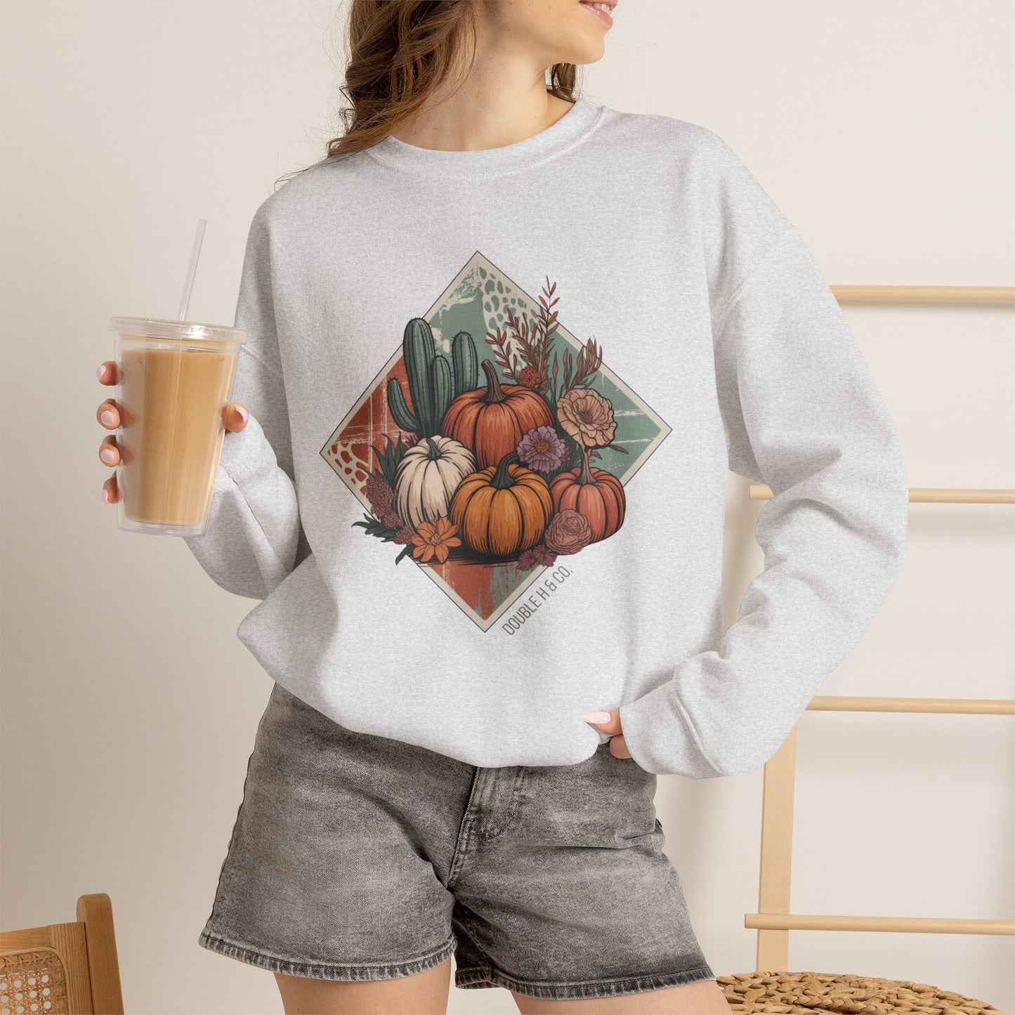 Rustic Fall Pumpkin Crewneck