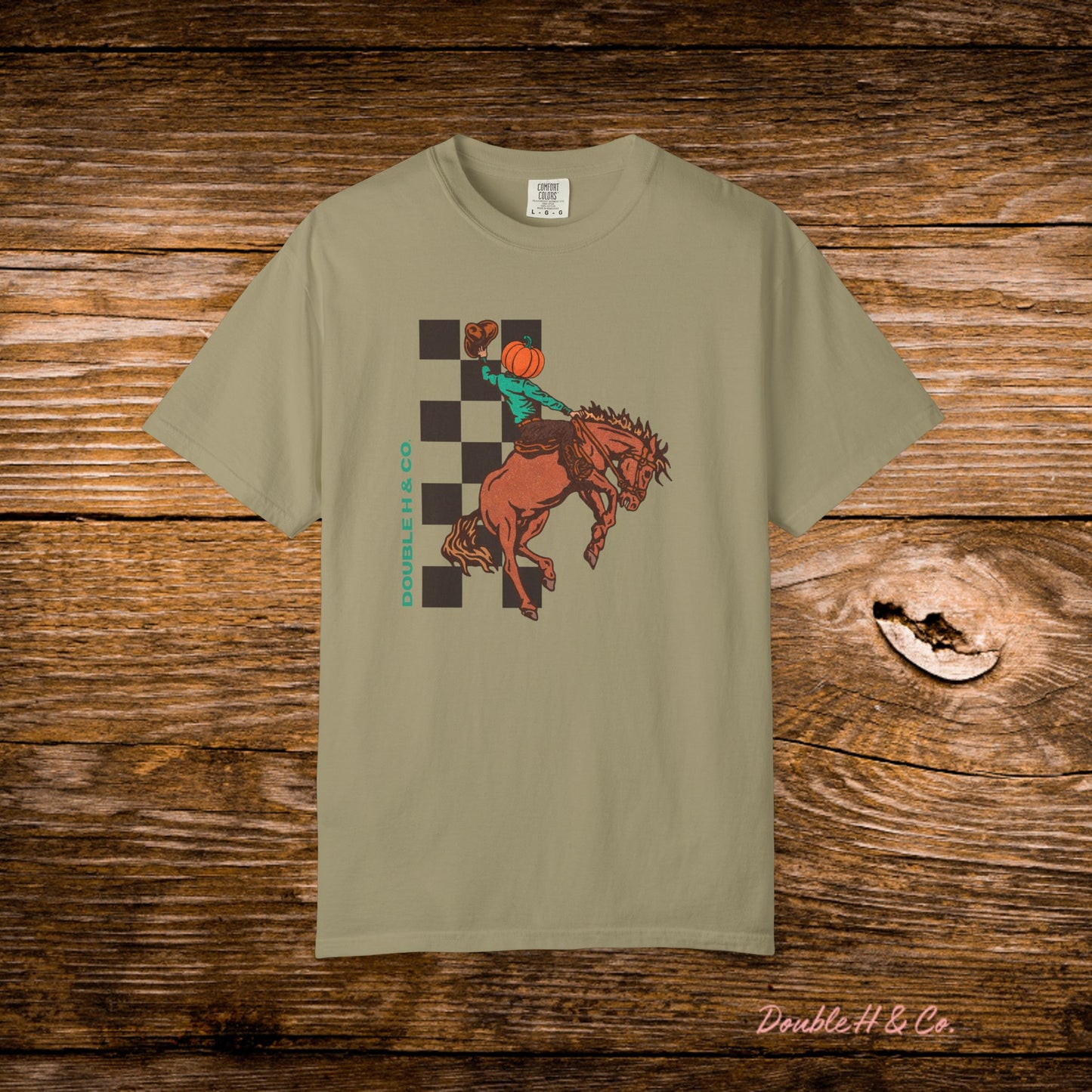 Pumpkin Bucking Horse Tee