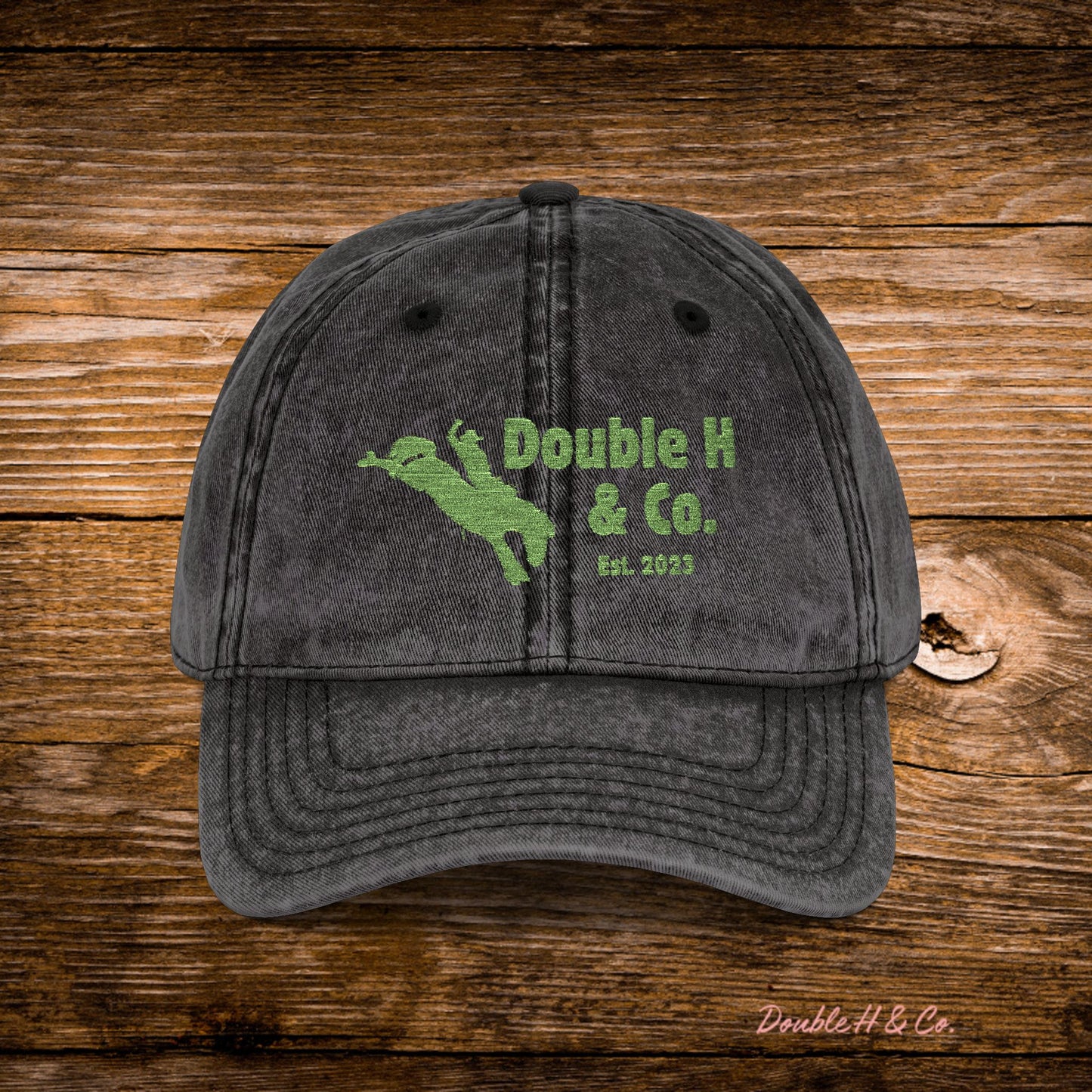 Vintage Embroidered Baseball Cap – Olive Logo