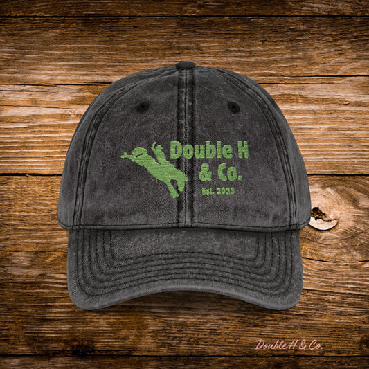Vintage Embroidered Baseball Cap – Olive Logo
