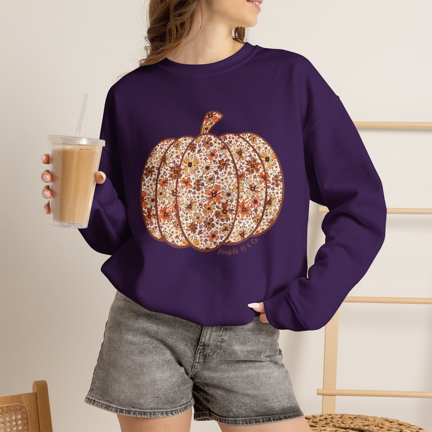 Floral Pumpkin Crewneck