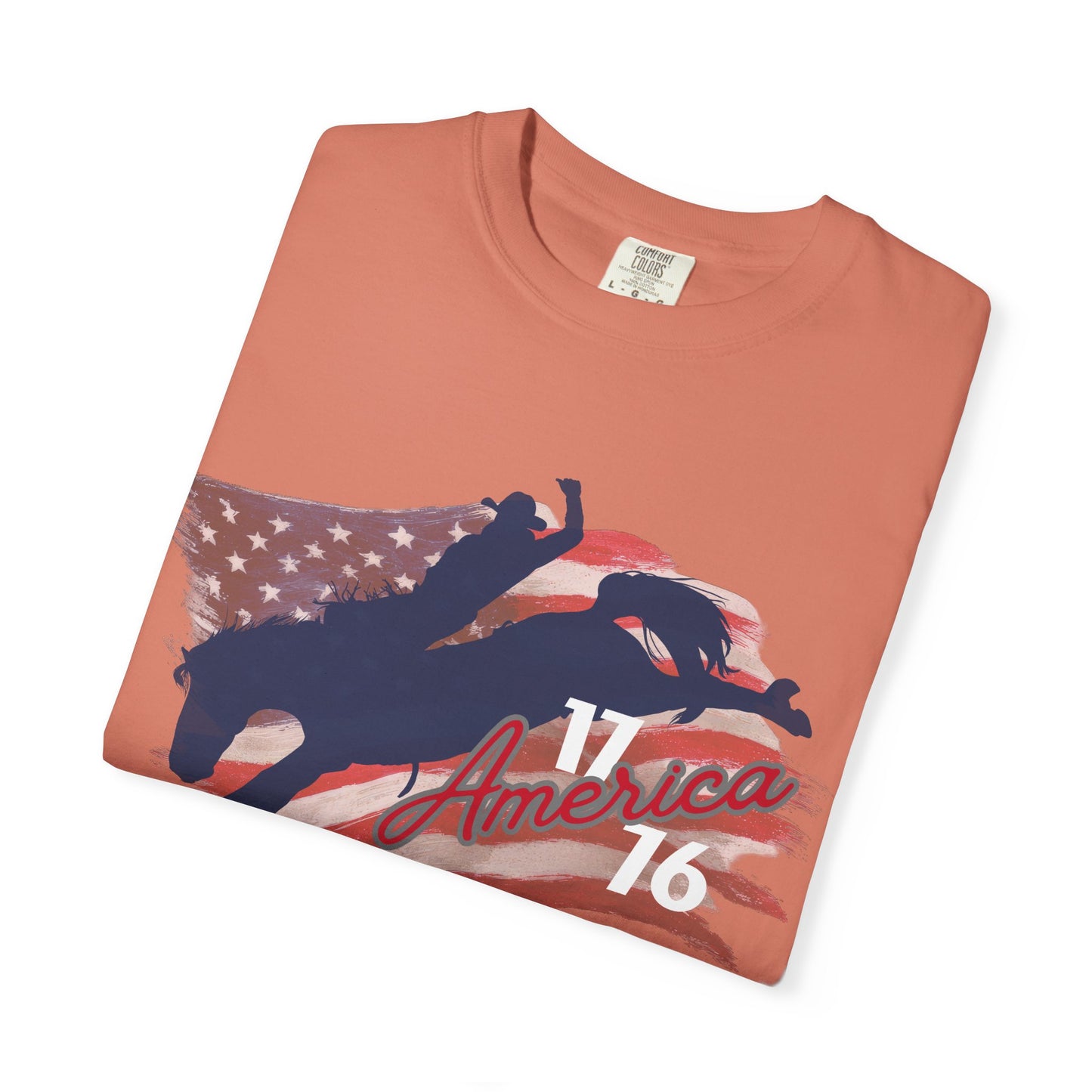 American Flag Bucking Horse Graphic Tee