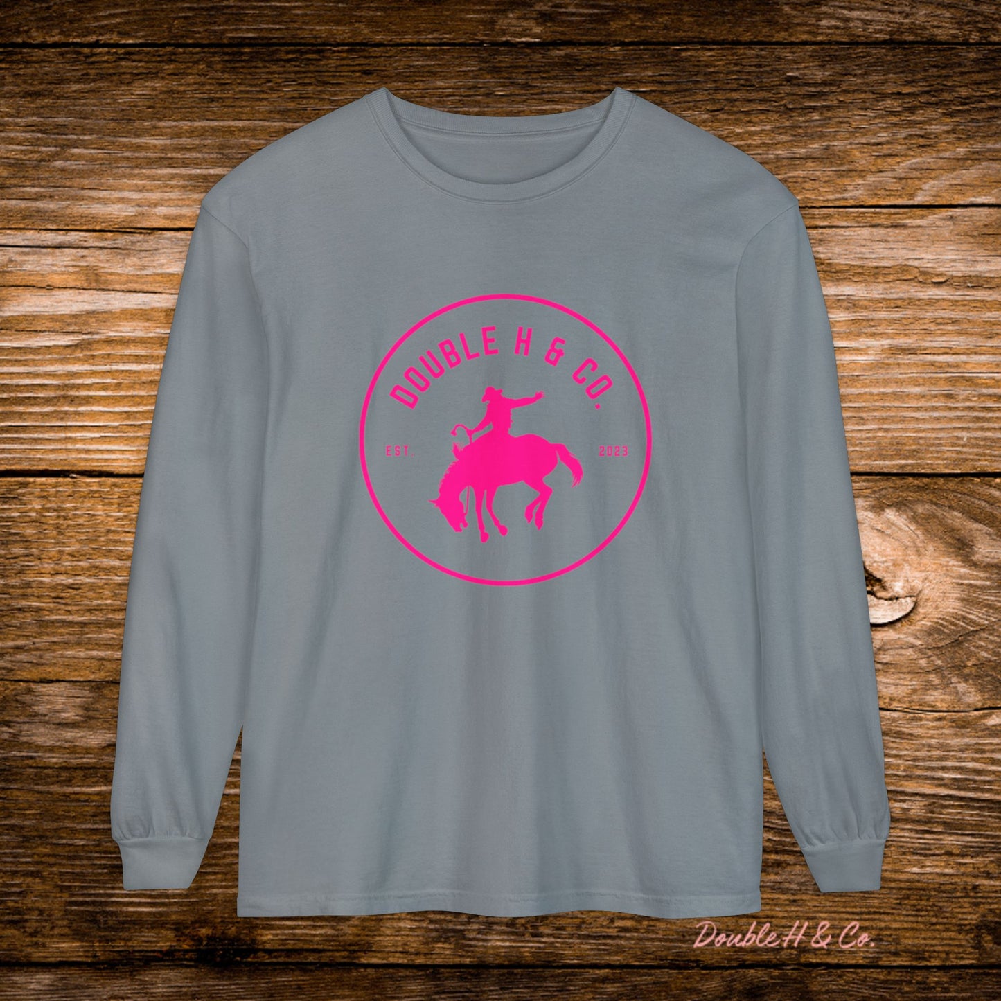Hot Pink Logo Long Sleeve Tee