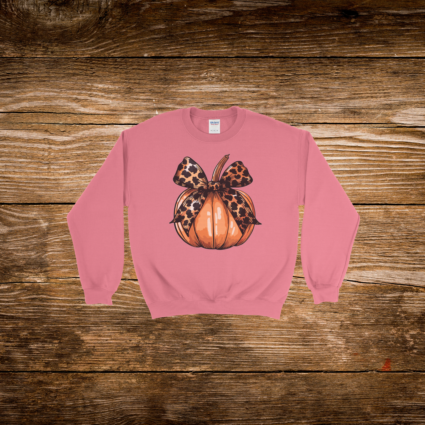 Cheetah Bow Pumpkin Crewneck
