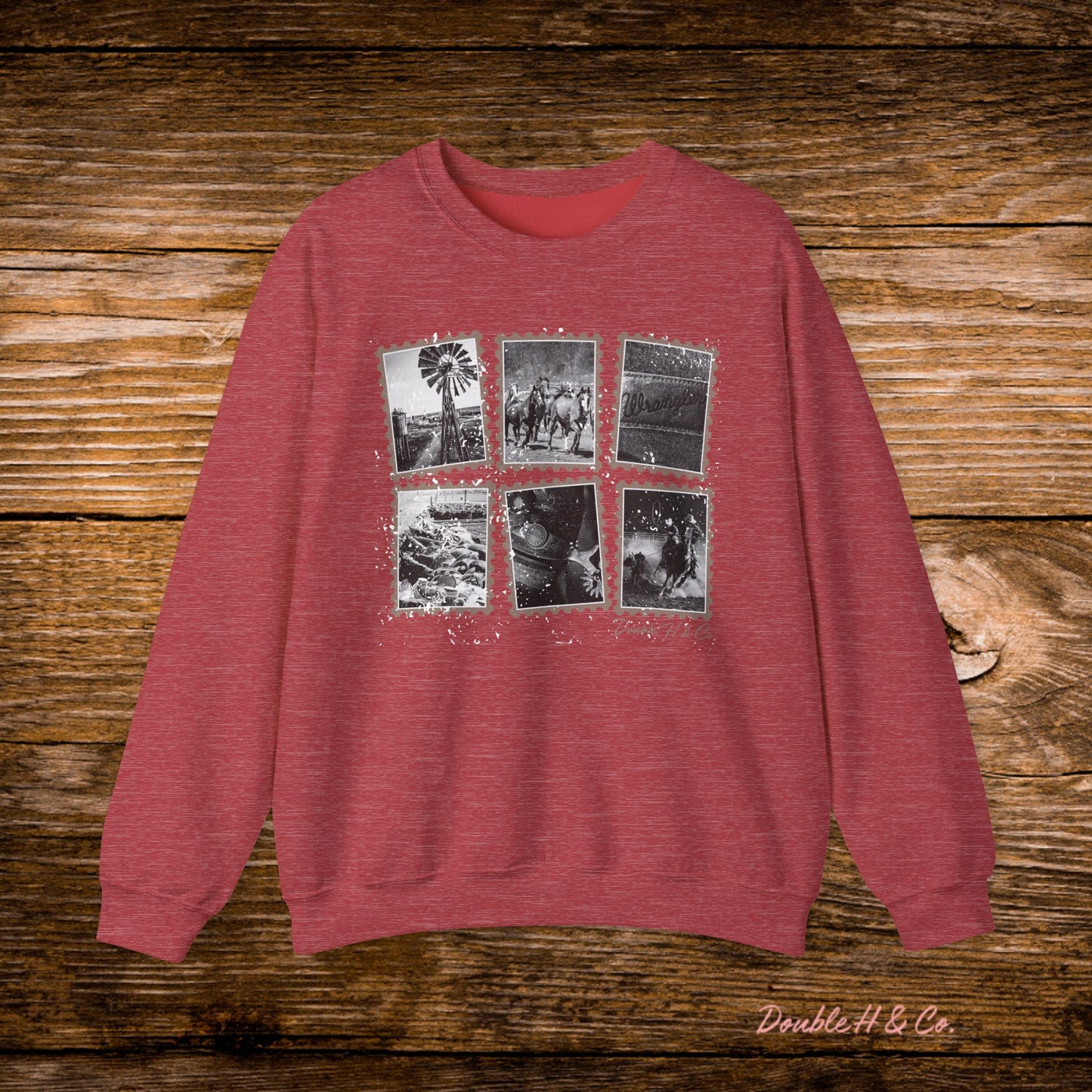 Rustic Postage Stamp Crewneck