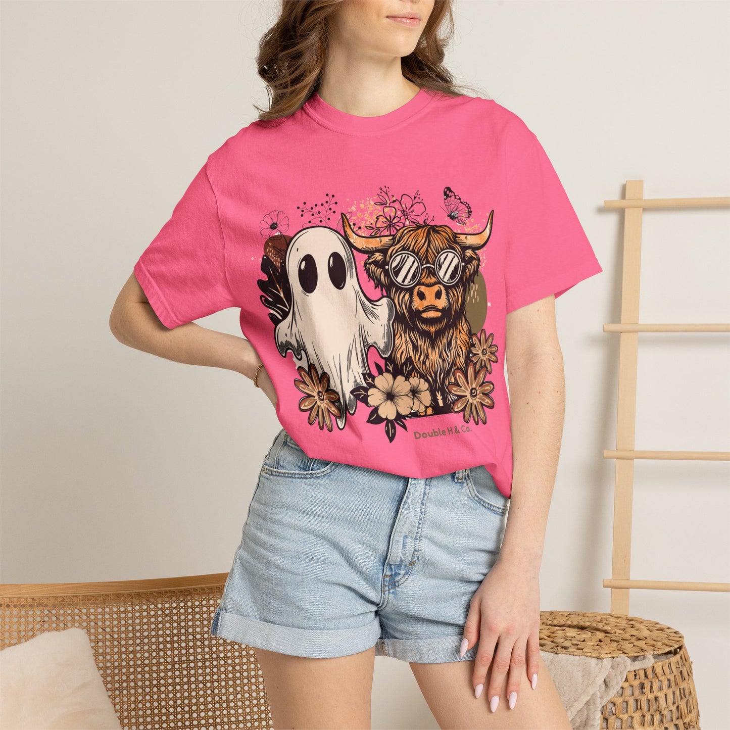 Floral Cow & Ghost Tee