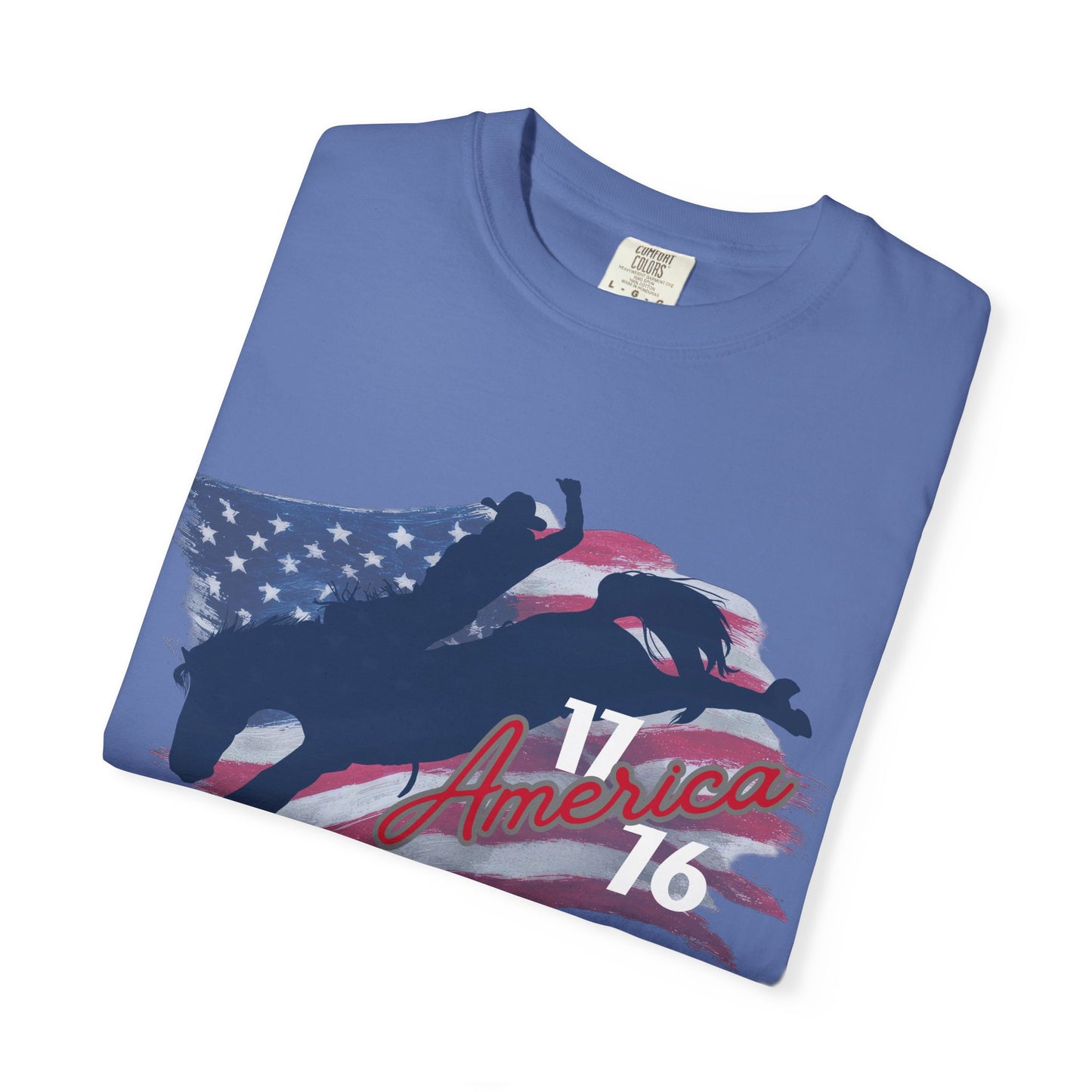 American Flag Bucking Horse Graphic Tee