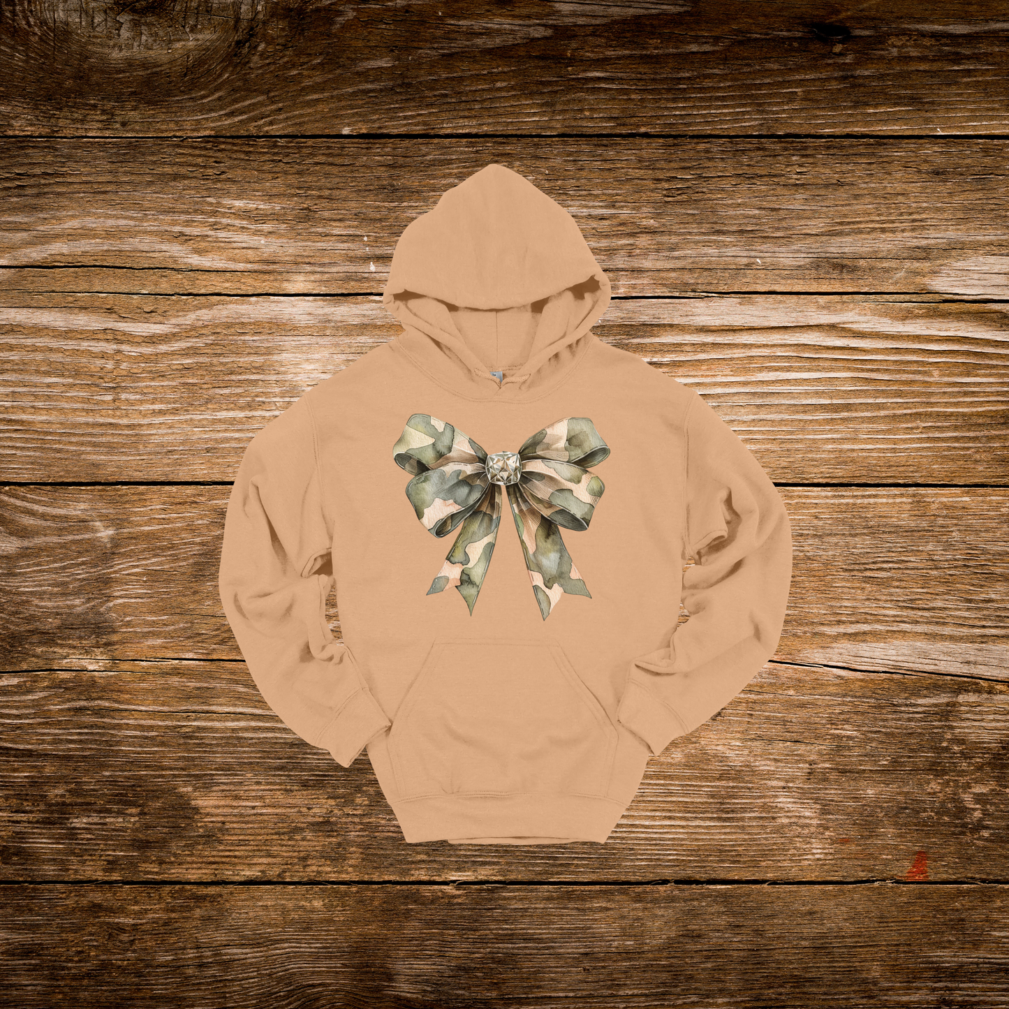Camo Diamond Bow Hoodie